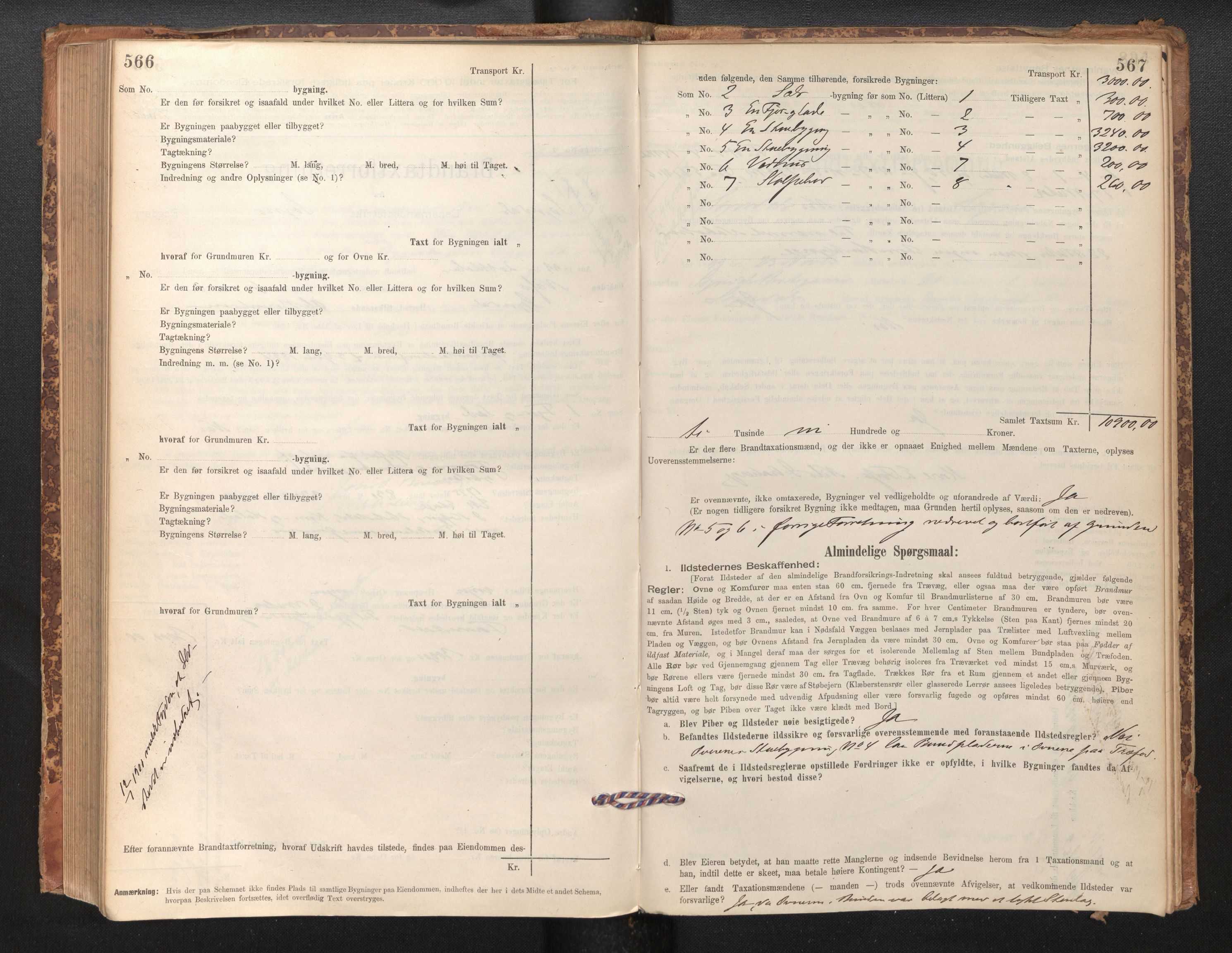 Lensmannen i Sogndal, AV/SAB-A-29901/0012/L0008: Branntakstprotokoll, skjematakst, 1895-1906, p. 566-567