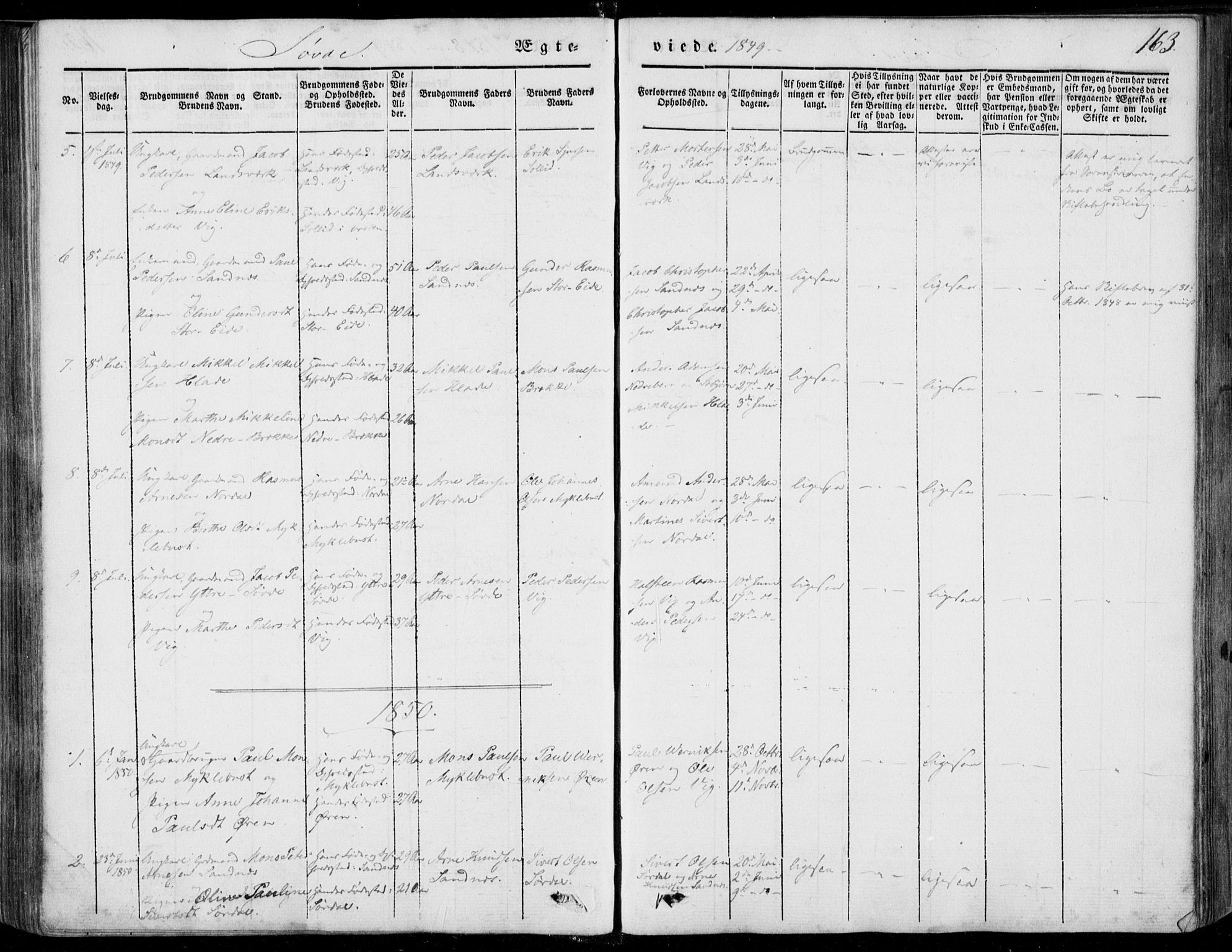 Ministerialprotokoller, klokkerbøker og fødselsregistre - Møre og Romsdal, AV/SAT-A-1454/502/L0023: Parish register (official) no. 502A01, 1844-1873, p. 163