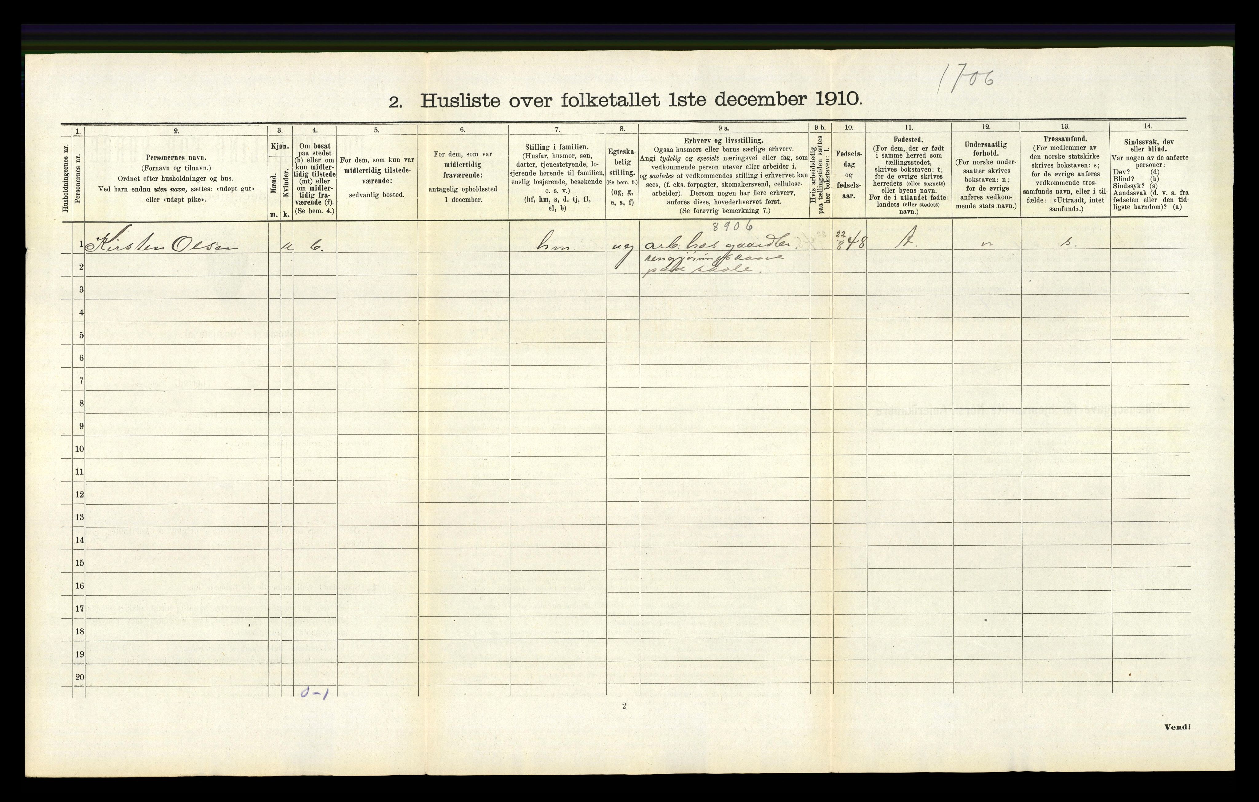 RA, 1910 census for Brunlanes, 1910, p. 1208