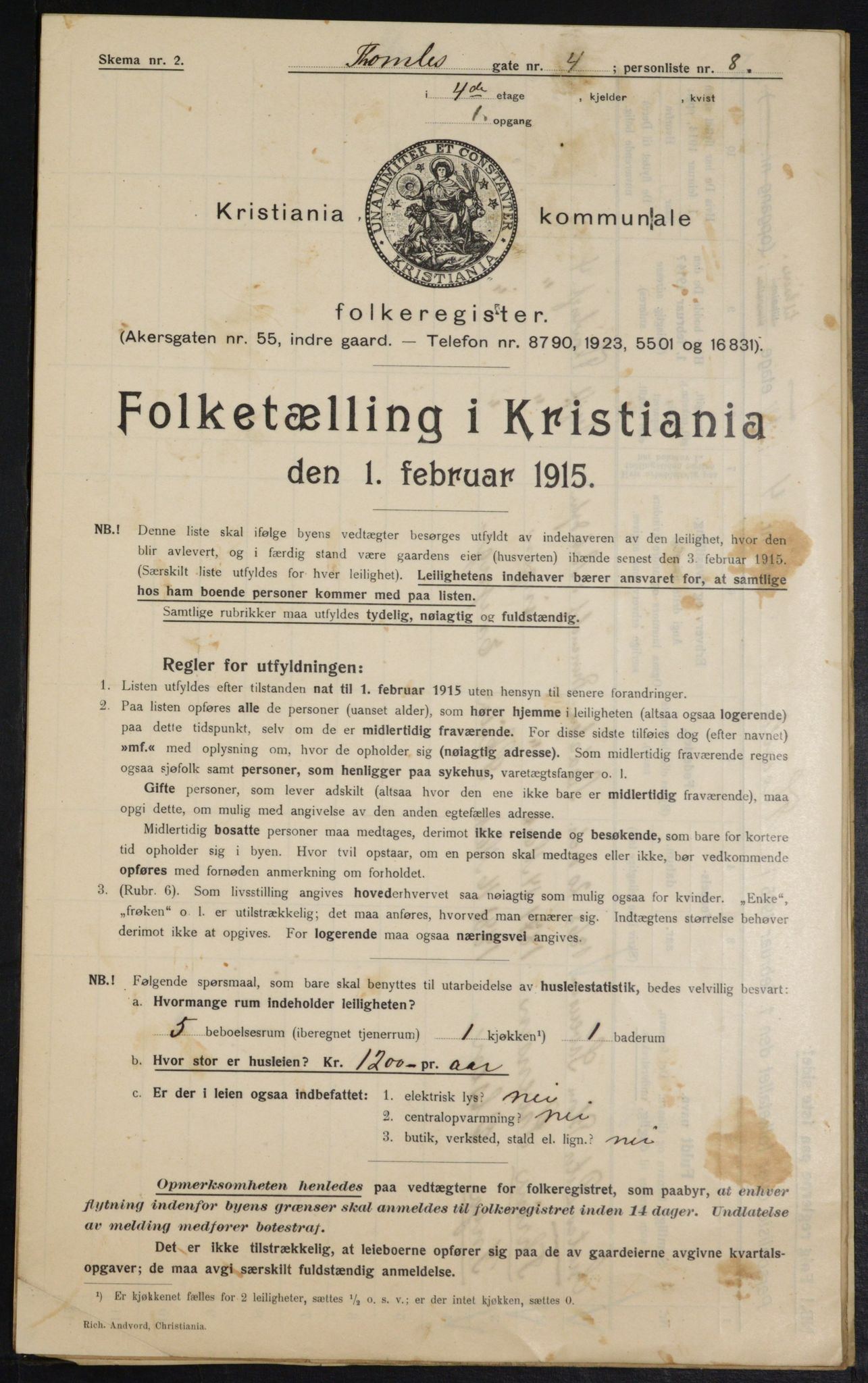 OBA, Municipal Census 1915 for Kristiania, 1915, p. 109502