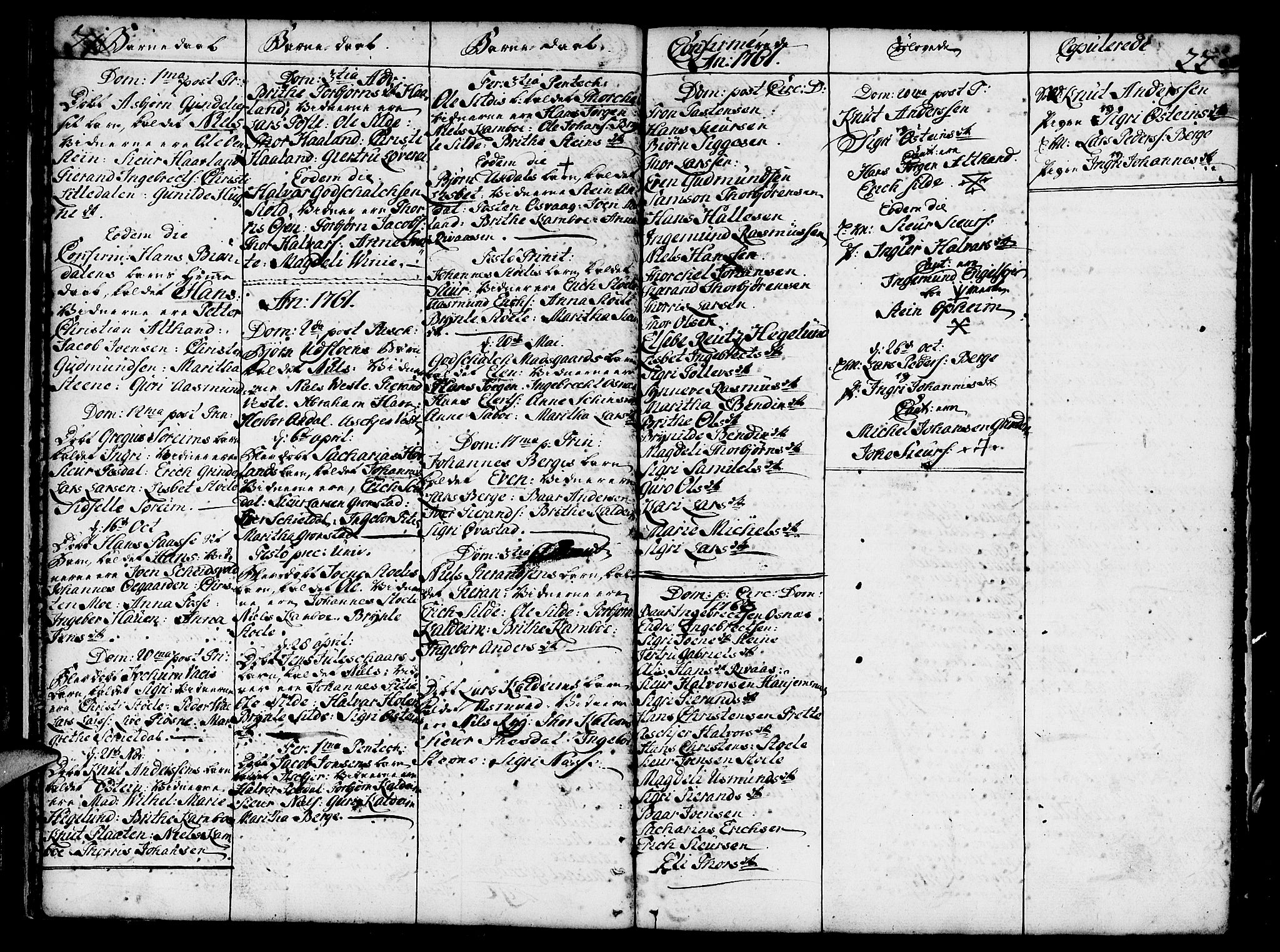 Etne sokneprestembete, SAB/A-75001/H/Haa: Parish register (official) no. A 3 /1, 1755-1782, p. 21-22