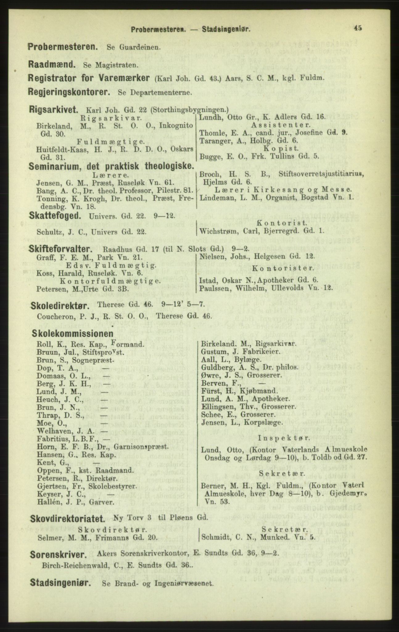 Kristiania/Oslo adressebok, PUBL/-, 1886, p. 45