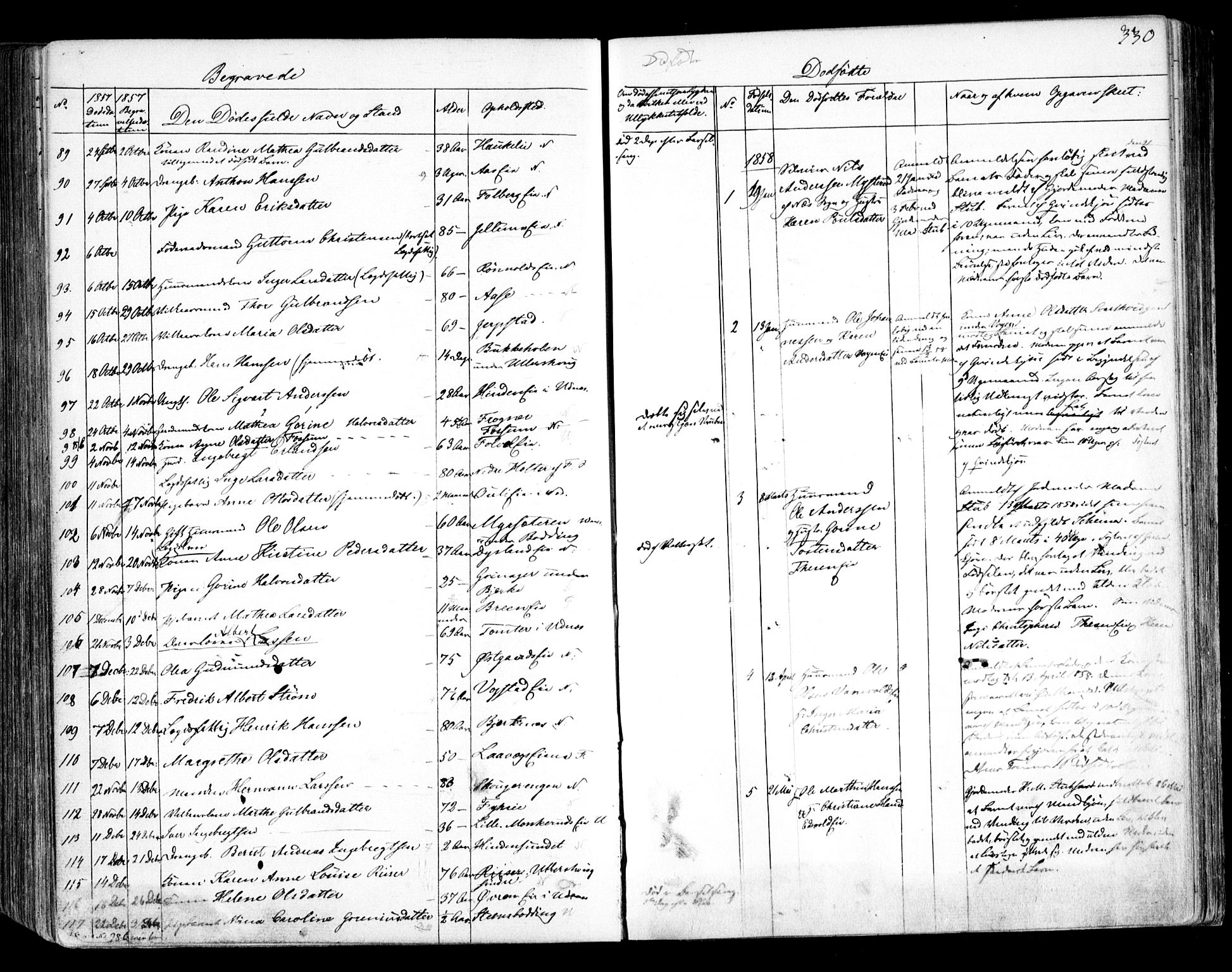 Nes prestekontor Kirkebøker, SAO/A-10410/F/Fa/L0007: Parish register (official) no. I 7, 1846-1858, p. 330