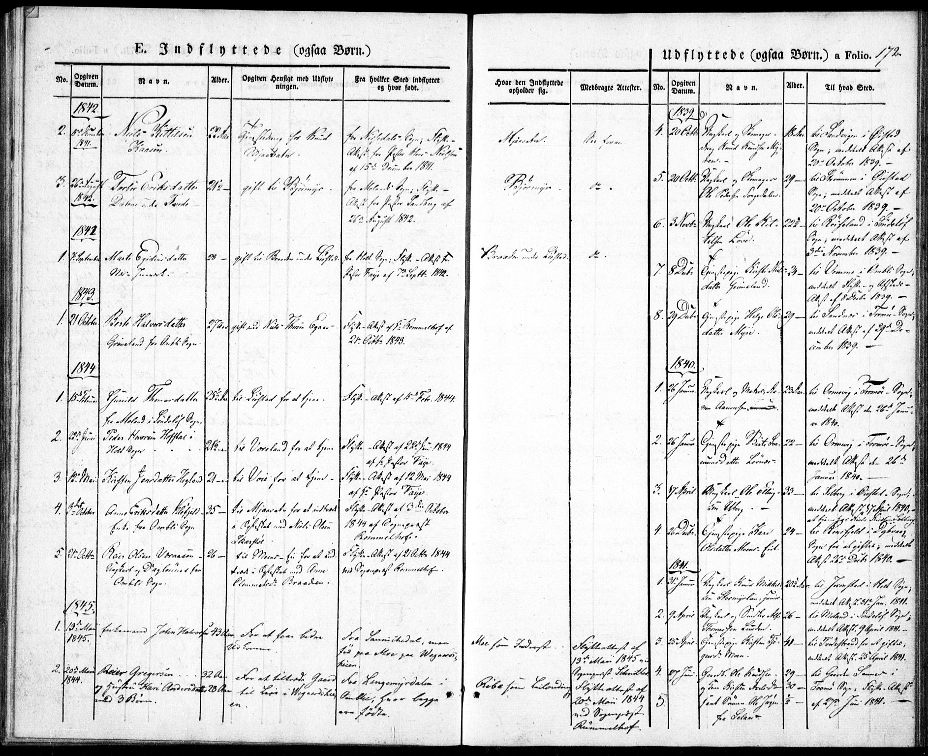 Gjerstad sokneprestkontor, AV/SAK-1111-0014/F/Fa/Fab/L0002: Parish register (official) no. A 2, 1835-1852, p. 172