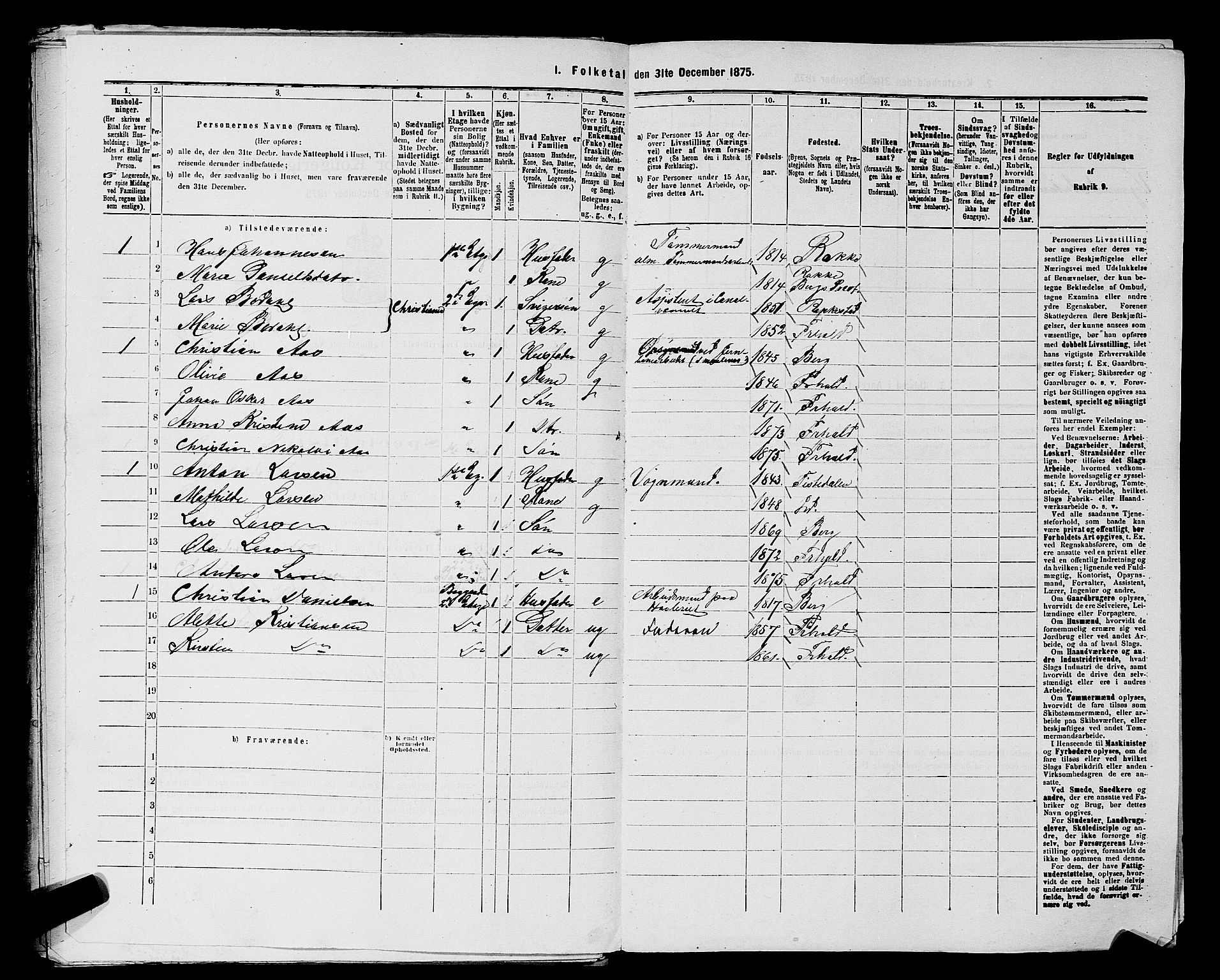 RA, 1875 census for 0101P Fredrikshald, 1875, p. 902