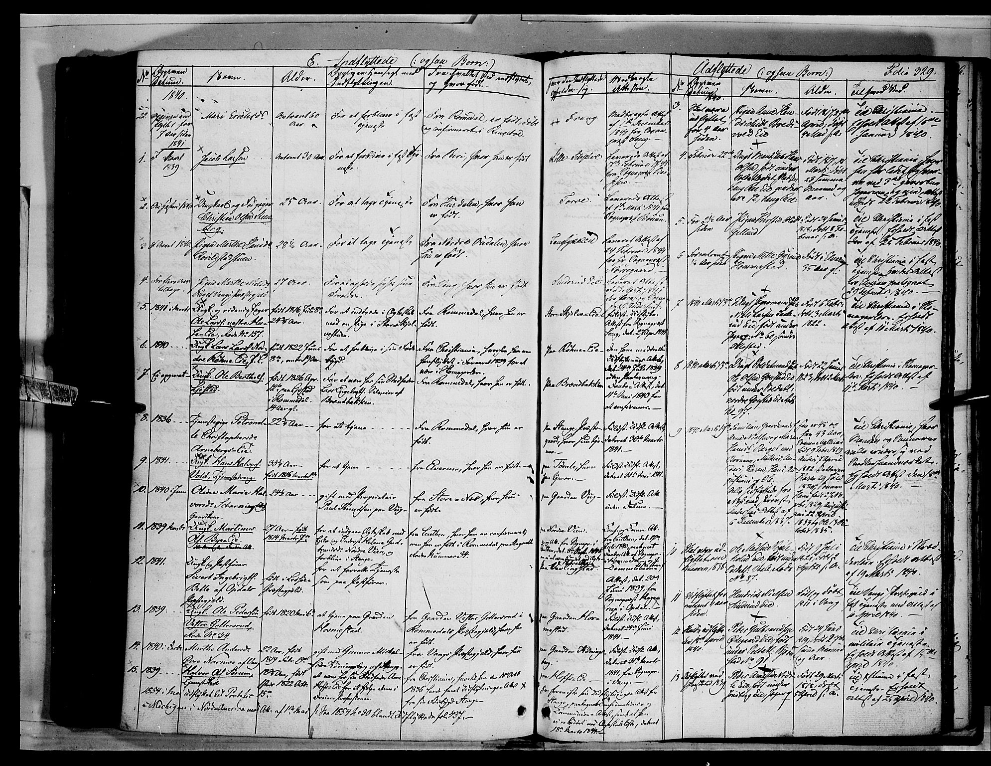 Stange prestekontor, SAH/PREST-002/K/L0010: Parish register (official) no. 10, 1835-1845, p. 329