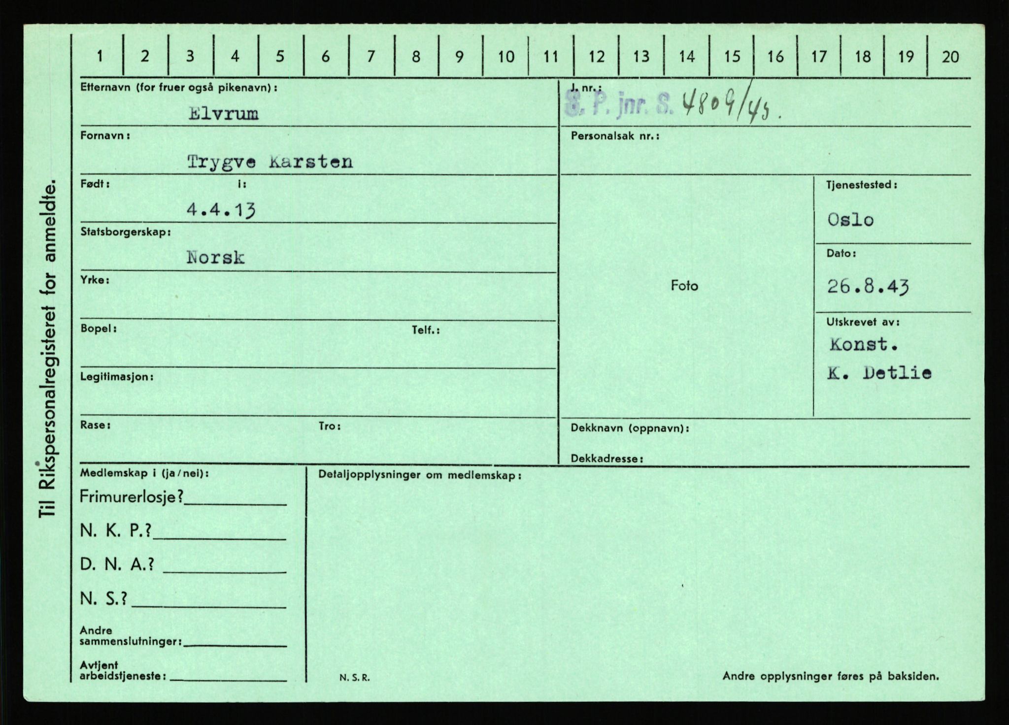 Statspolitiet - Hovedkontoret / Osloavdelingen, AV/RA-S-1329/C/Ca/L0004: Eid - funn av gjenstander	, 1943-1945, p. 823