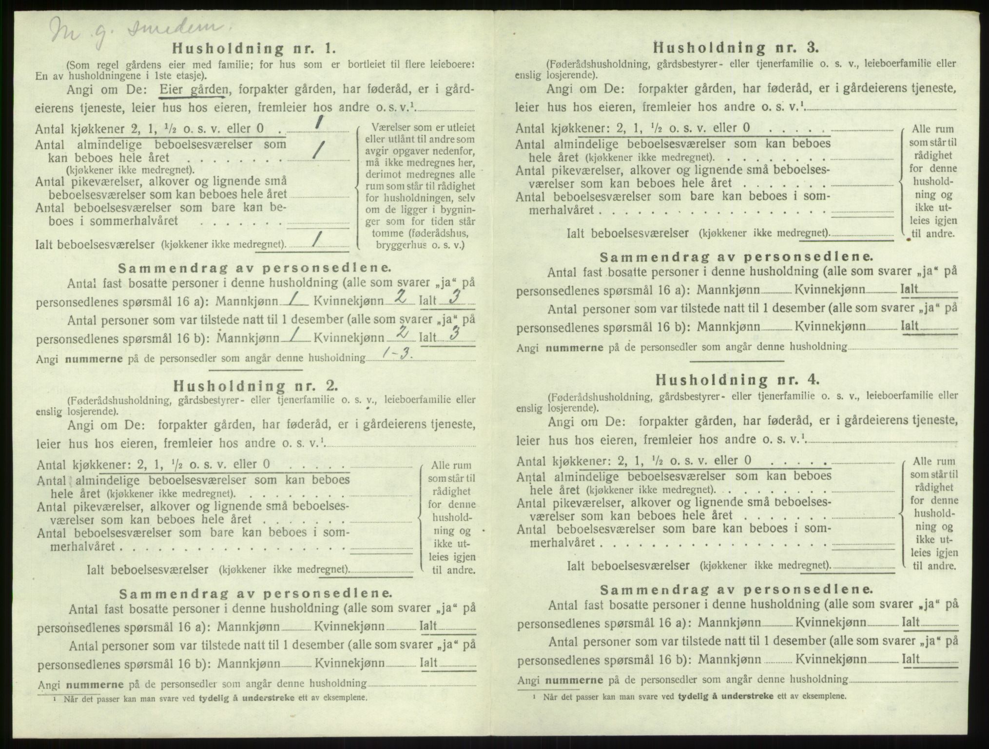 SAB, 1920 census for Vik, 1920, p. 376