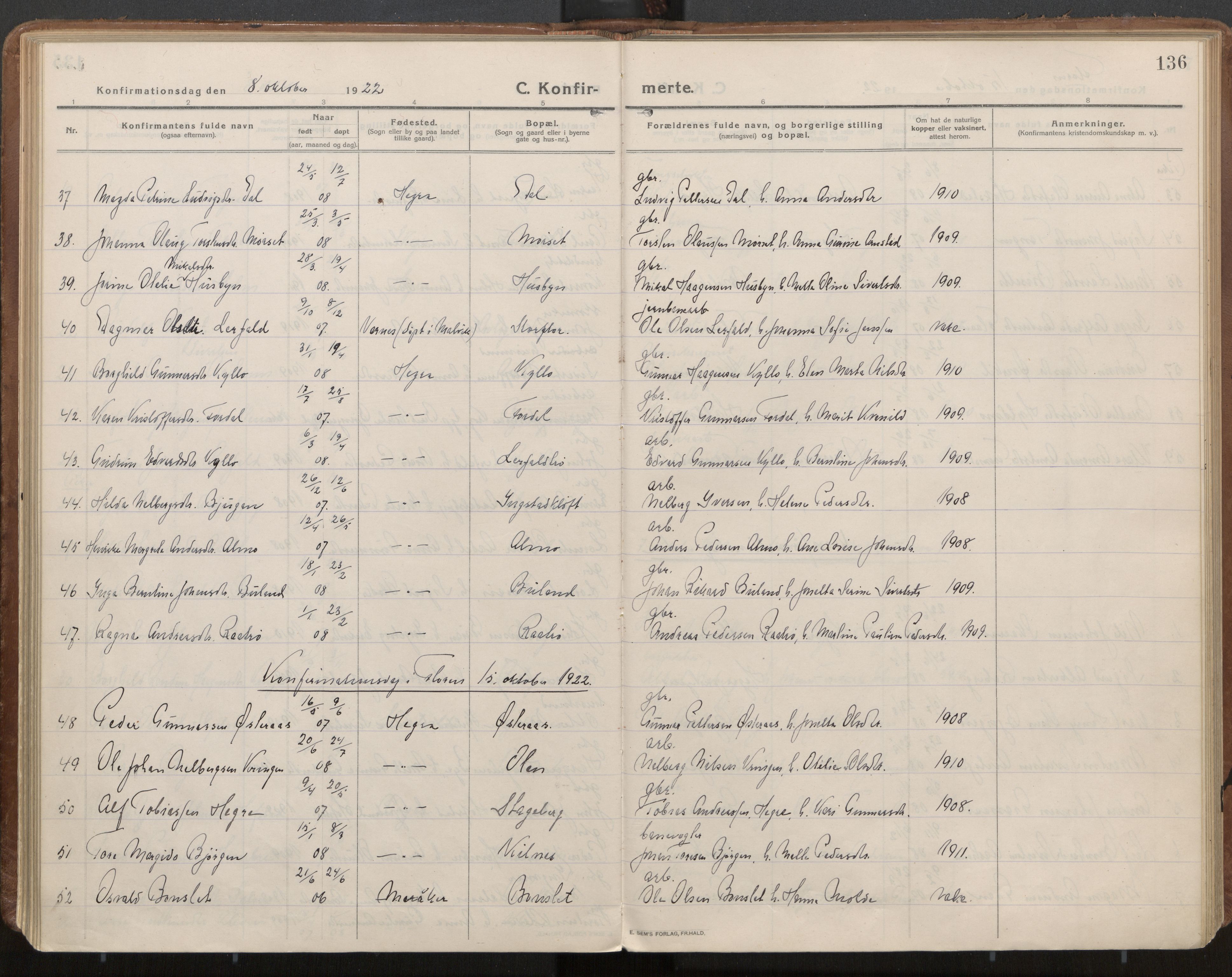 Ministerialprotokoller, klokkerbøker og fødselsregistre - Nord-Trøndelag, SAT/A-1458/703/L0037: Parish register (official) no. 703A10, 1915-1932, p. 136