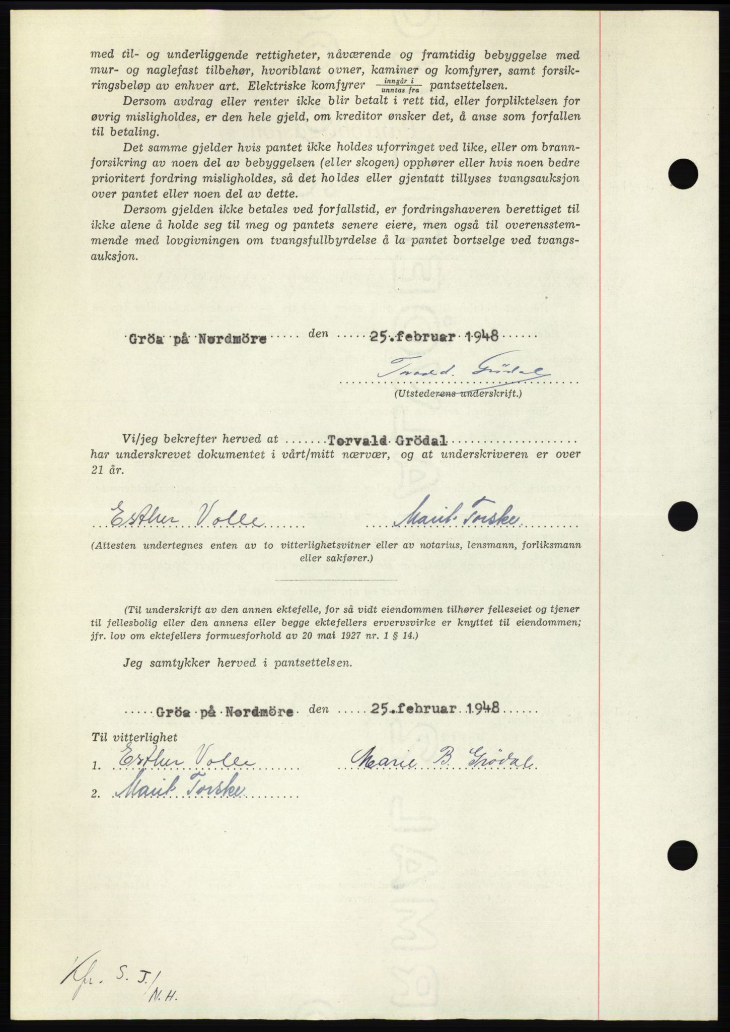 Nordmøre sorenskriveri, AV/SAT-A-4132/1/2/2Ca: Mortgage book no. B98, 1948-1948, Diary no: : 470/1948