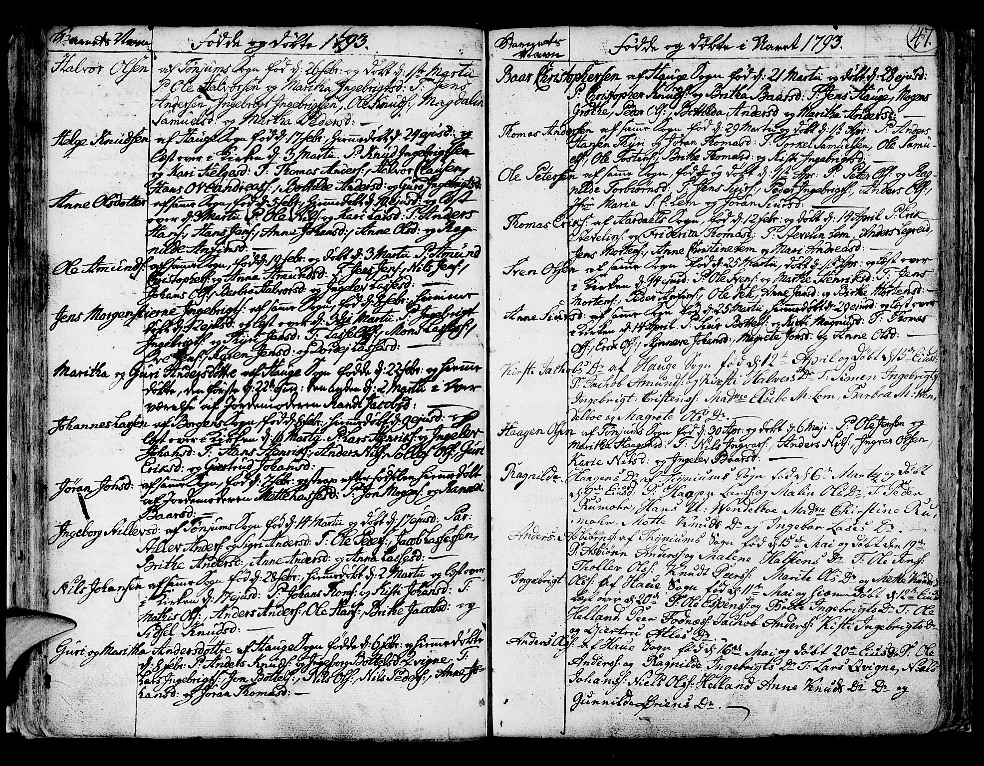 Lærdal sokneprestembete, AV/SAB-A-81201: Parish register (official) no. A 3, 1783-1804, p. 47