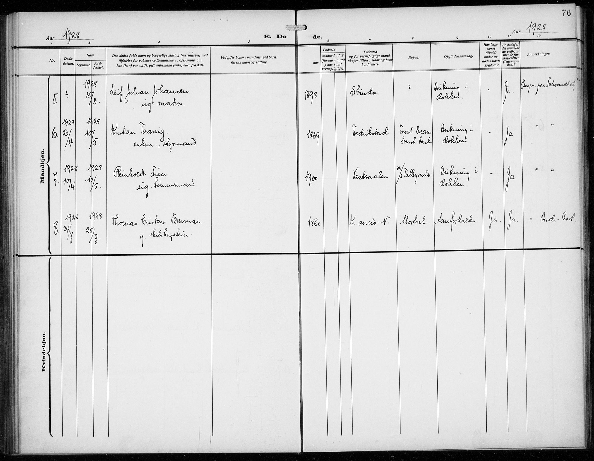 Den norske sjømannsmisjon i utlandet/Antwerpen, SAB/SAB/PA-0105/H/Ha/L0003: Parish register (official) no. A 3, 1914-1930, p. 76