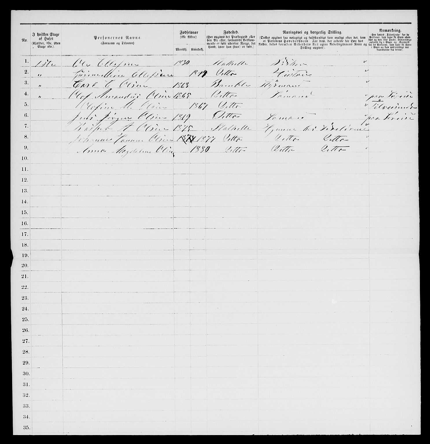 SAKO, 1885 census for 0803 Stathelle, 1885, p. 159