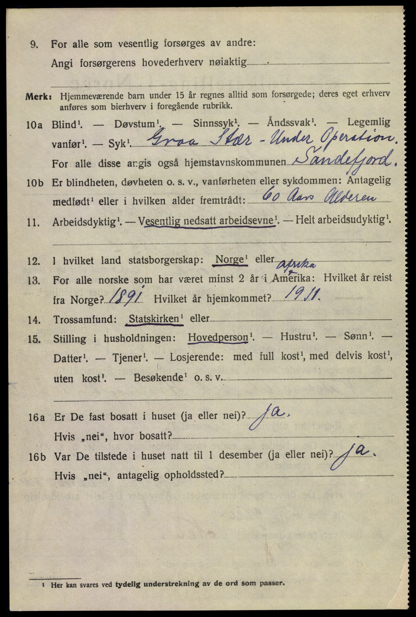 SAKO, 1920 census for Sandefjord, 1920, p. 7475