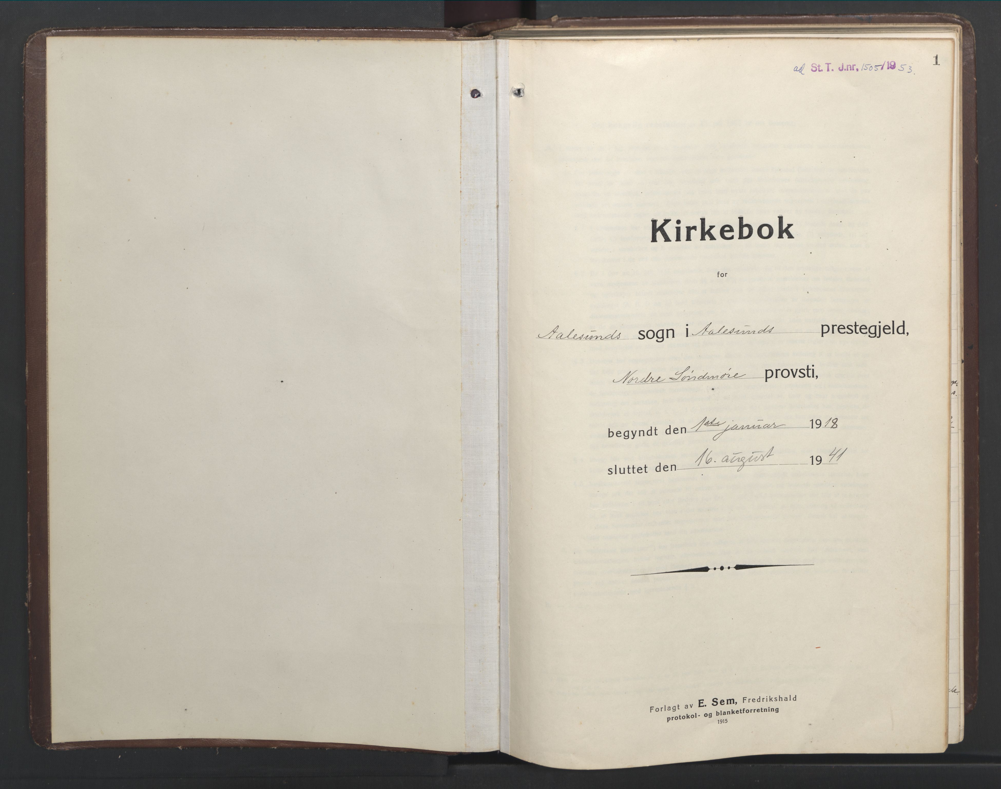 Ministerialprotokoller, klokkerbøker og fødselsregistre - Møre og Romsdal, AV/SAT-A-1454/529/L0473: Parish register (copy) no. 529C10, 1918-1941, p. 1