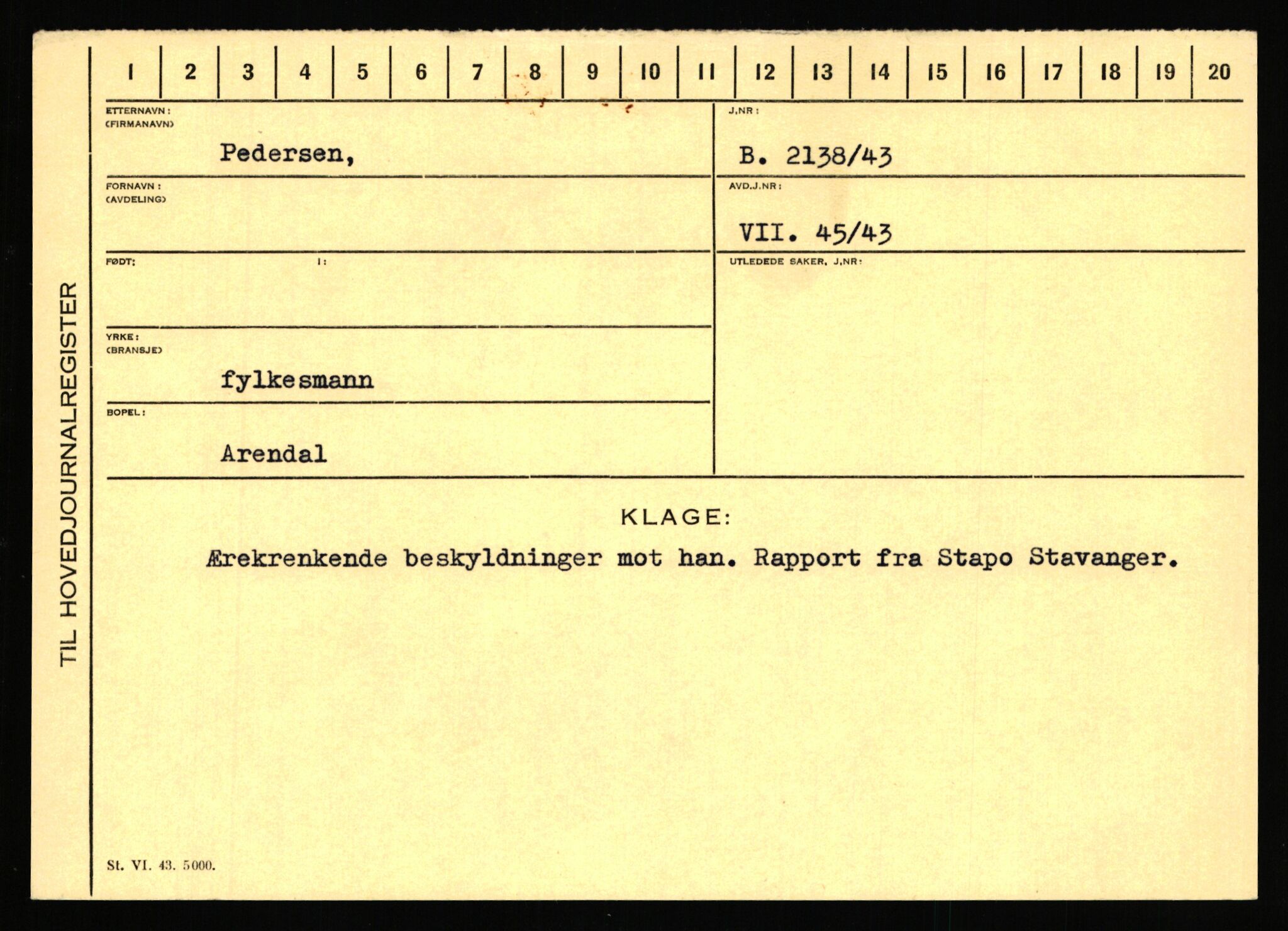Statspolitiet - Hovedkontoret / Osloavdelingen, AV/RA-S-1329/C/Ca/L0012: Oanæs - Quistgaard	, 1943-1945, p. 3124