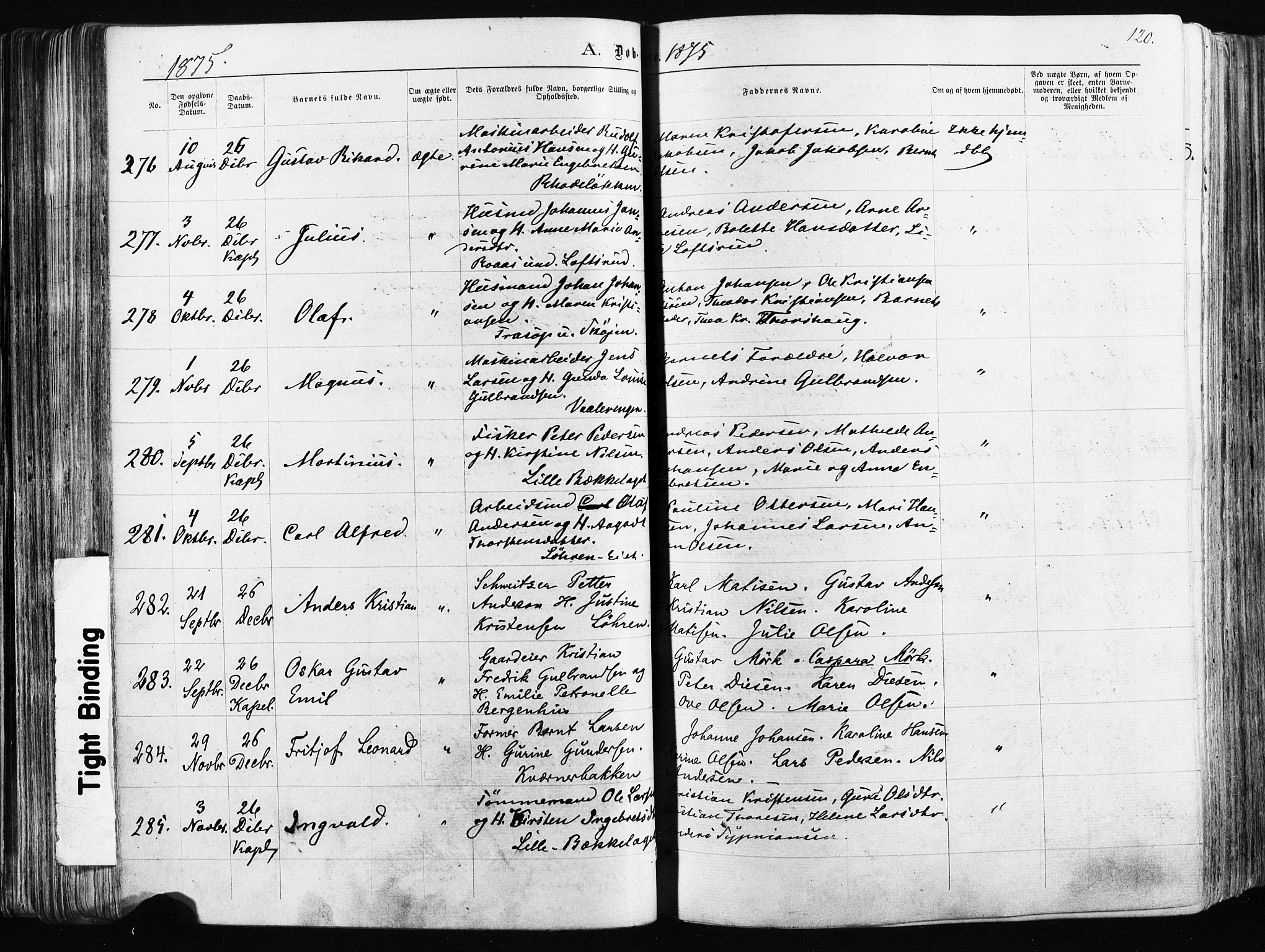 Østre Aker prestekontor Kirkebøker, AV/SAO-A-10840/F/Fa/L0003: Parish register (official) no. I 3, 1869-1875, p. 120