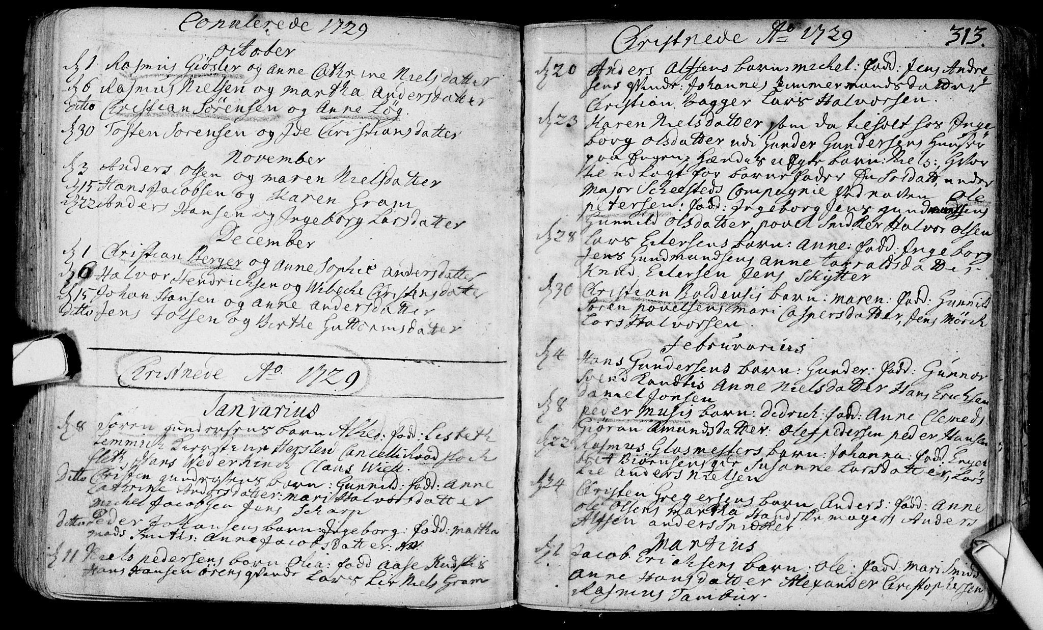 Bragernes kirkebøker, SAKO/A-6/F/Fa/L0003: Parish register (official) no. I 3, 1706-1734, p. 313
