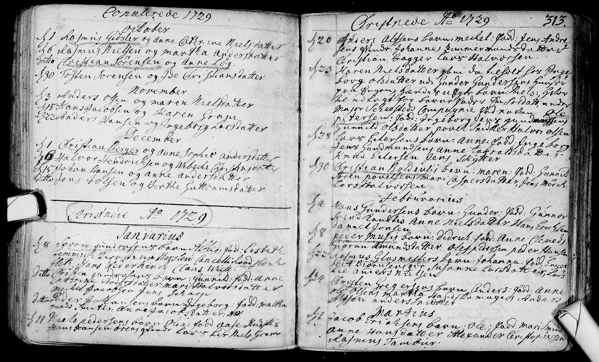 Bragernes kirkebøker, AV/SAKO-A-6/F/Fa/L0003: Parish register (official) no. I 3, 1706-1734, p. 313