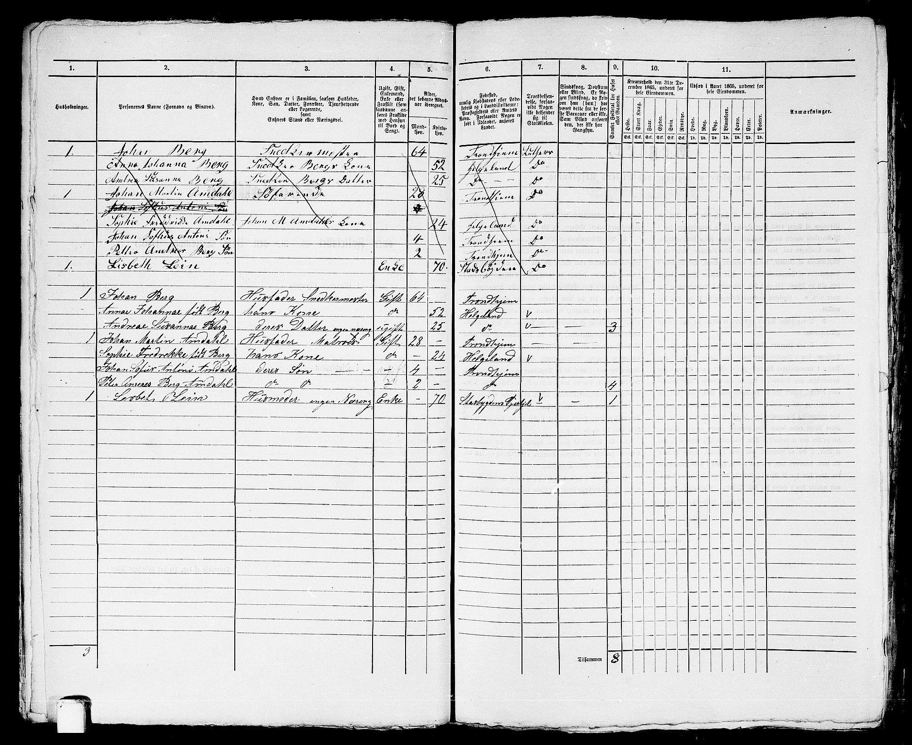 RA, 1865 census for Trondheim, 1865, p. 2162