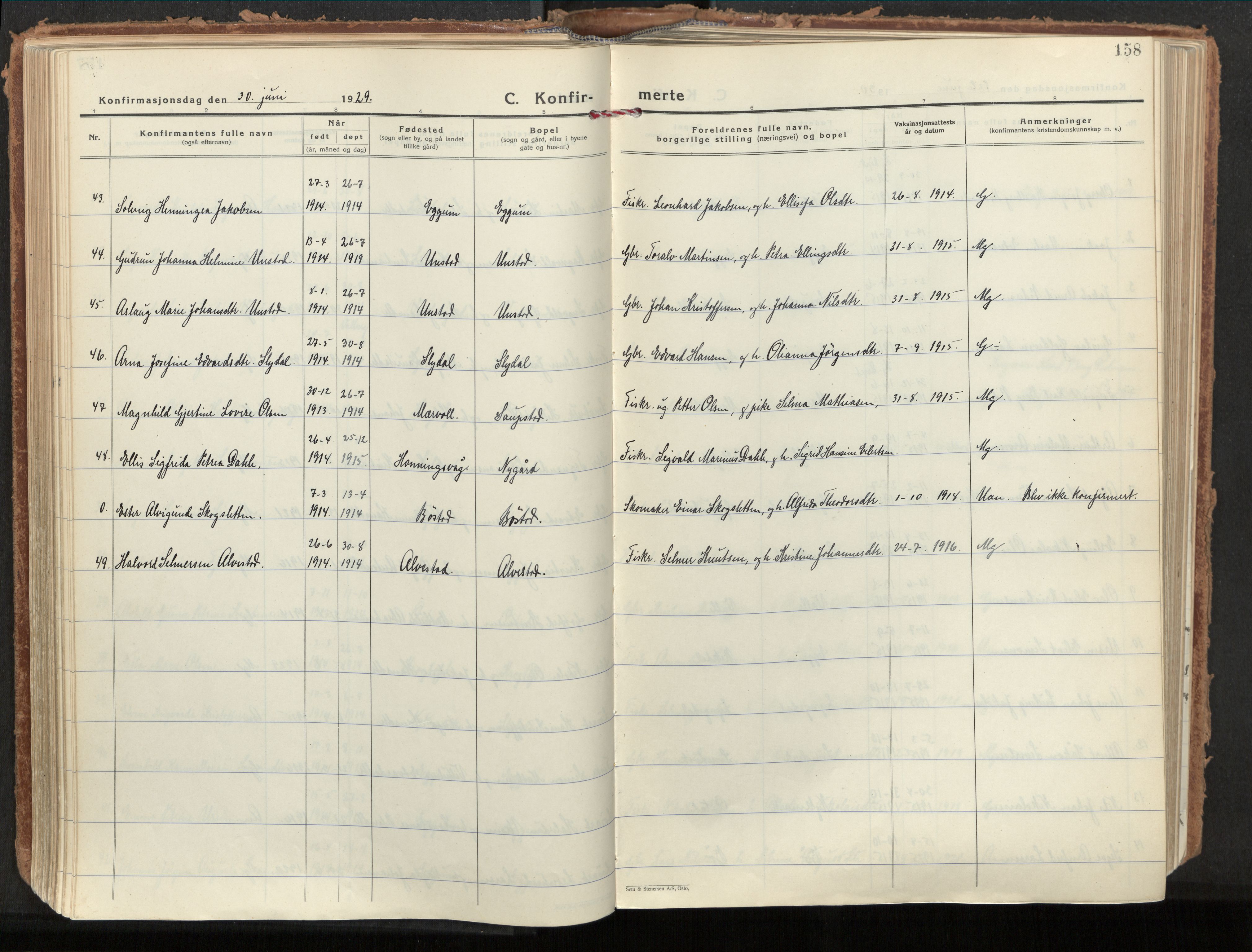 Ministerialprotokoller, klokkerbøker og fødselsregistre - Nordland, AV/SAT-A-1459/880/L1137: Parish register (official) no. 880A11, 1927-1944, p. 158