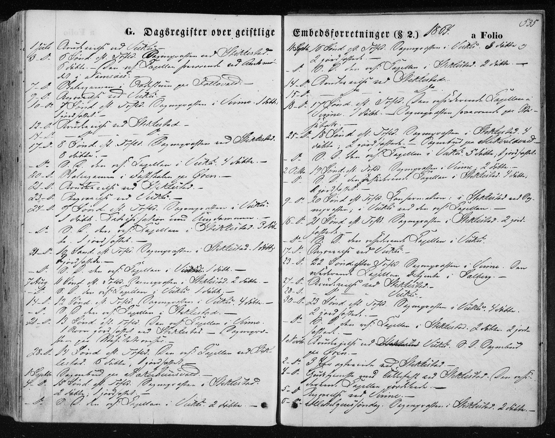 Ministerialprotokoller, klokkerbøker og fødselsregistre - Nord-Trøndelag, SAT/A-1458/723/L0241: Parish register (official) no. 723A10, 1860-1869, p. 535