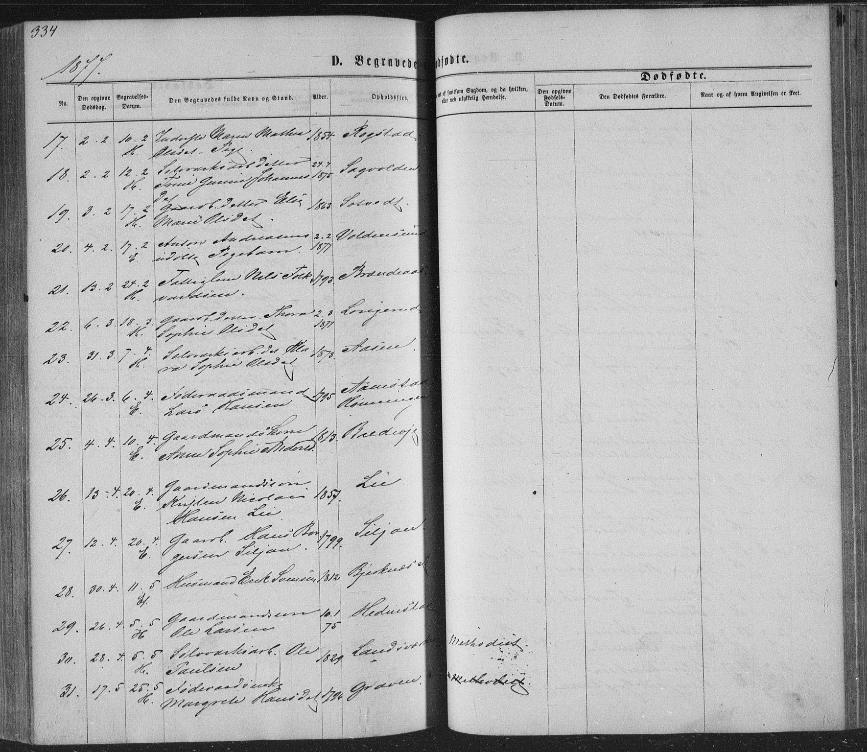 Sandsvær kirkebøker, AV/SAKO-A-244/F/Fa/L0007: Parish register (official) no. I 7, 1869-1877, p. 334