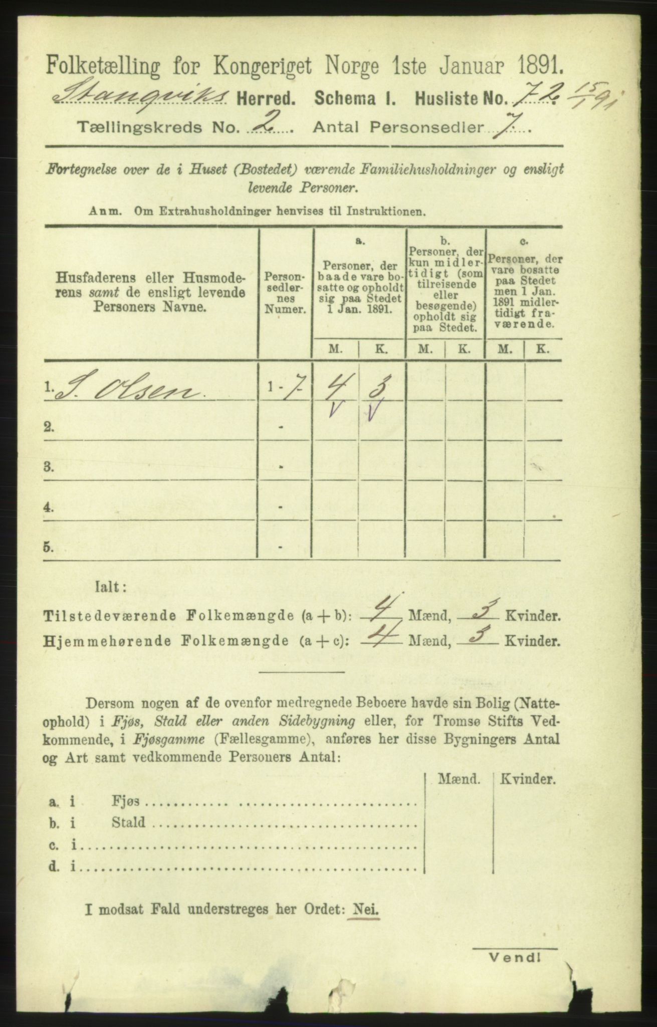 RA, 1891 census for 1564 Stangvik, 1891, p. 657