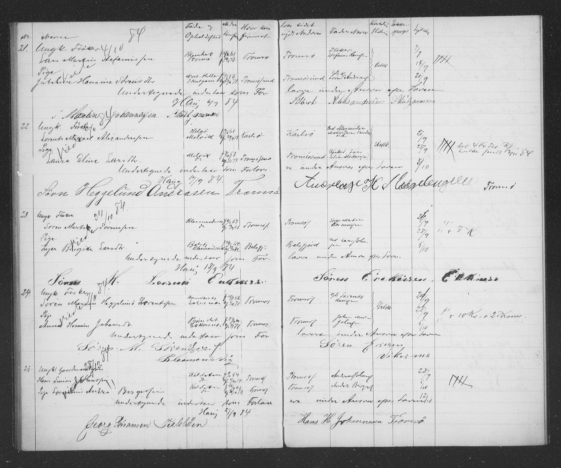 Tromsøysund sokneprestkontor, AV/SATØ-S-1304/H/Hc/L0056: Banns register no. 56, 1880-1887