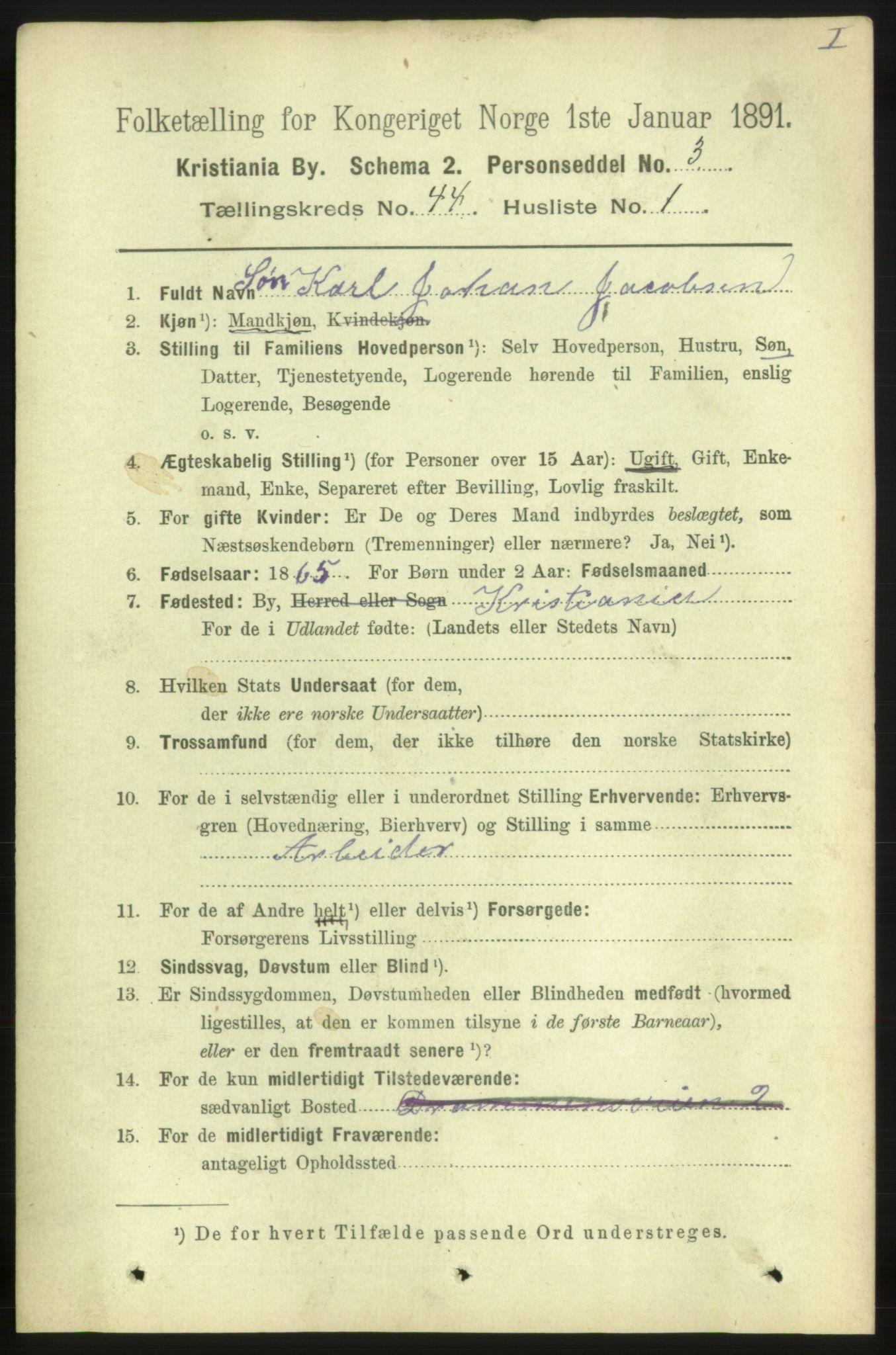 RA, 1891 census for 0301 Kristiania, 1891, p. 26638