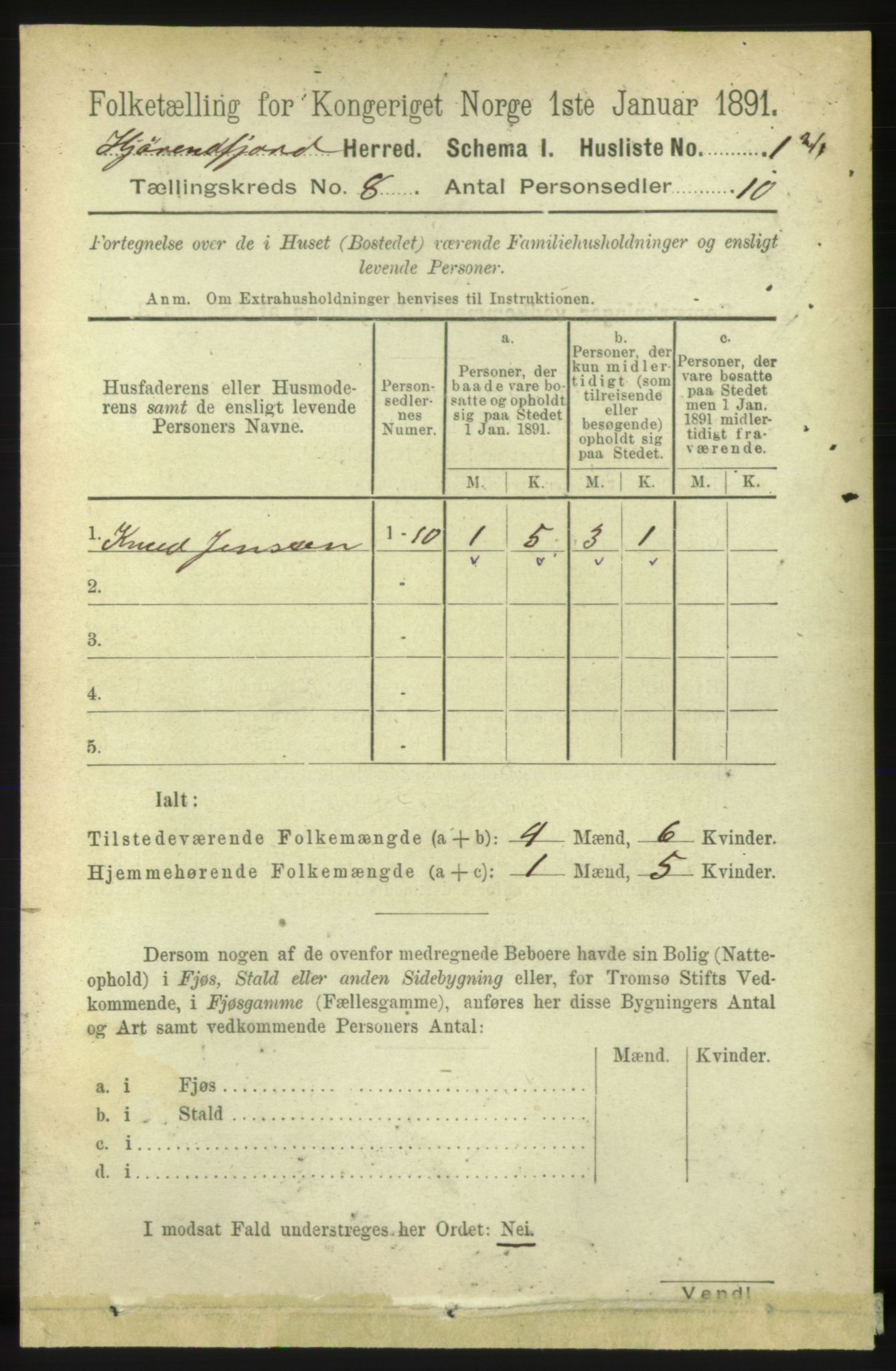 RA, 1891 census for 1522 Hjørundfjord, 1891, p. 1817