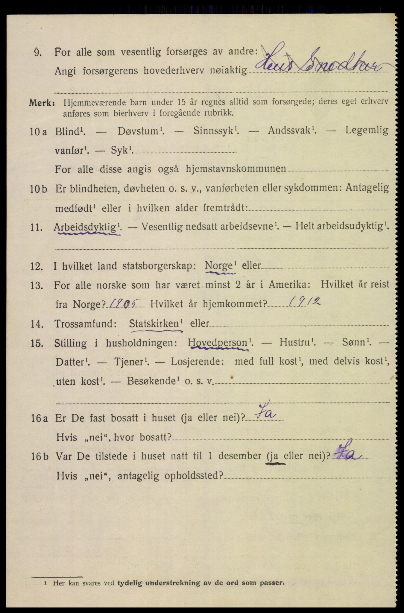 SAK, 1920 census for Flekkefjord, 1920, p. 3263