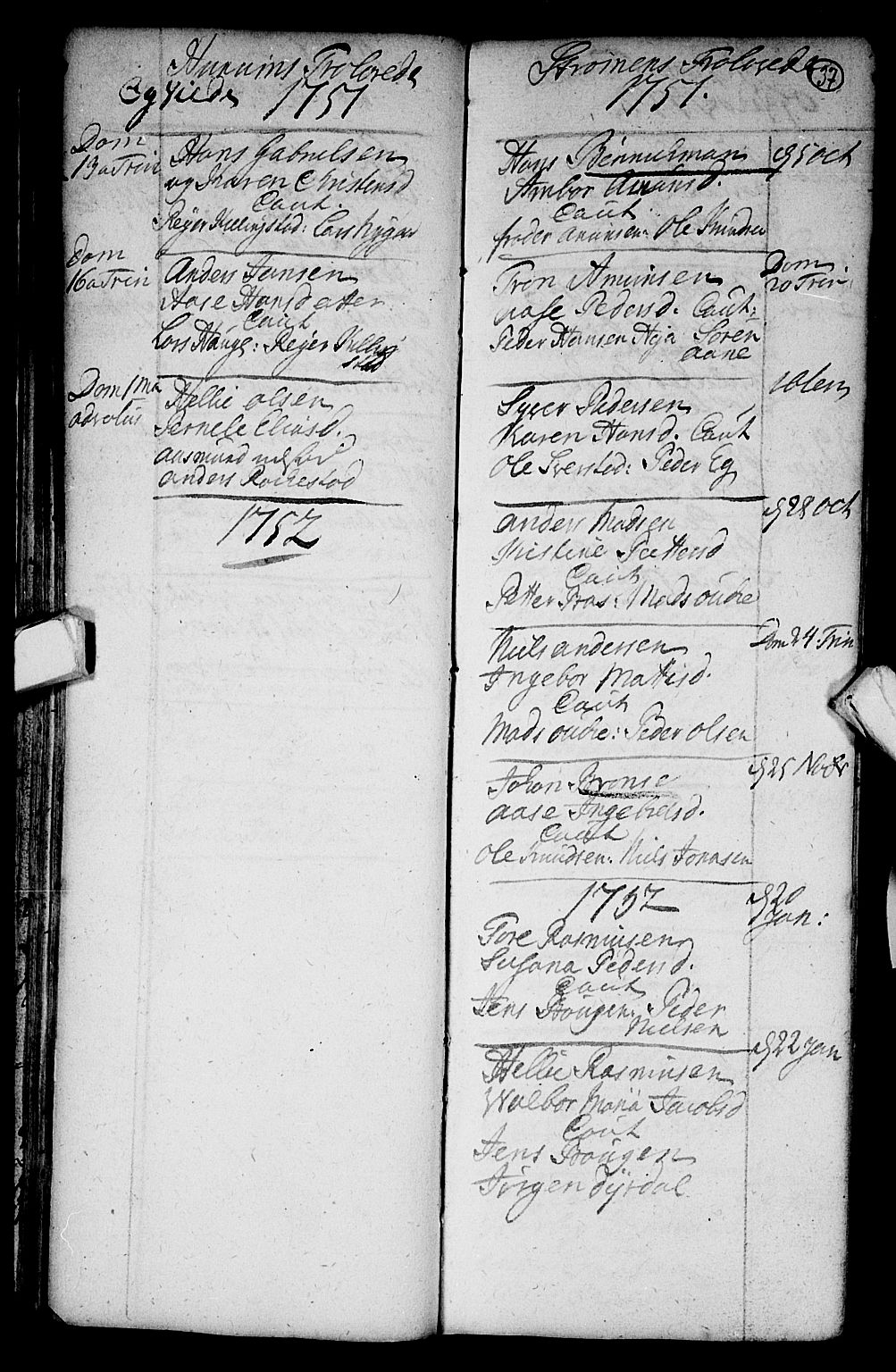 Hurum kirkebøker, SAKO/A-229/F/Fa/L0003: Parish register (official) no. 3, 1733-1757, p. 37