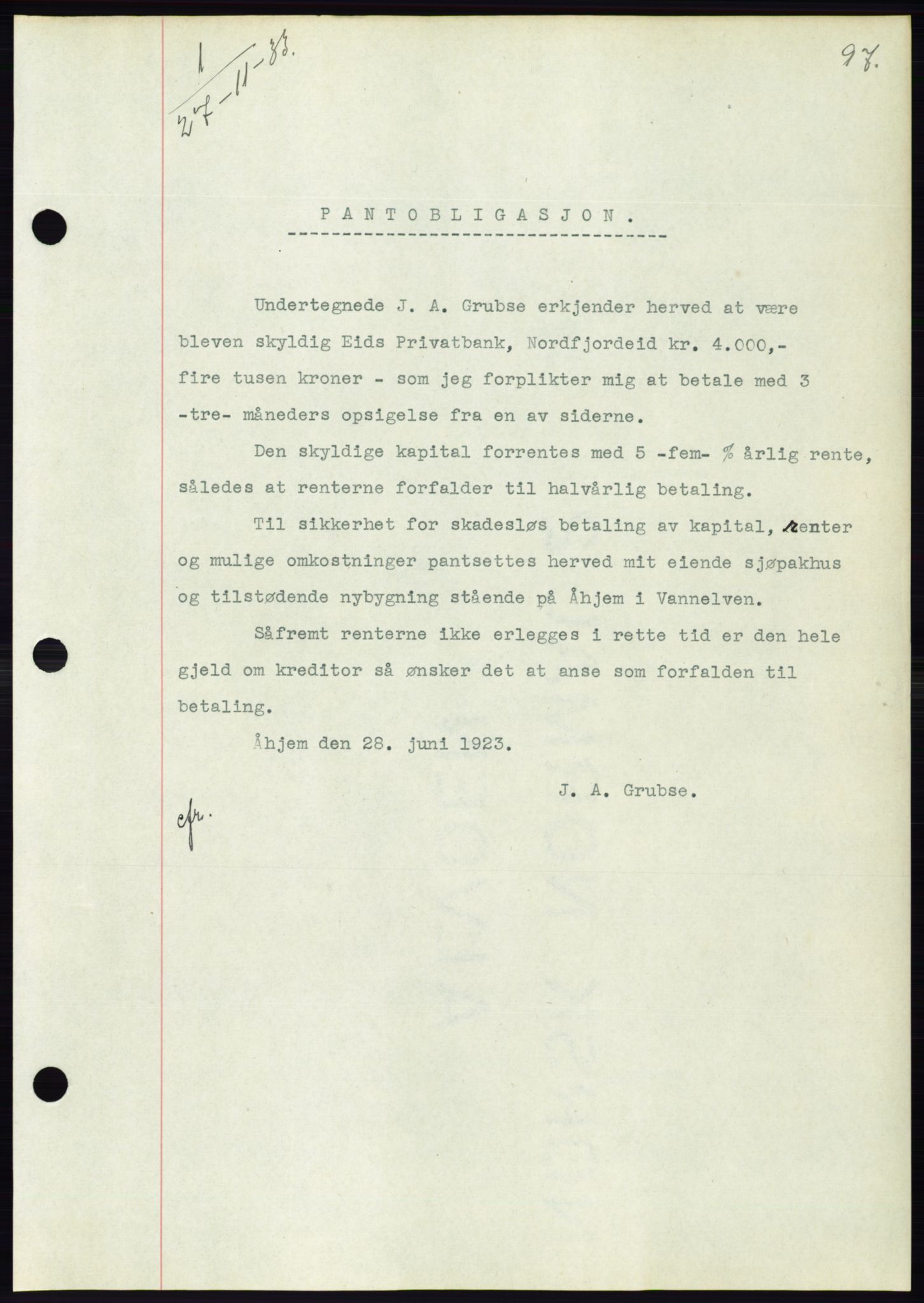 Søre Sunnmøre sorenskriveri, AV/SAT-A-4122/1/2/2C/L0056: Mortgage book no. 50, 1933-1934, Deed date: 27.11.1933