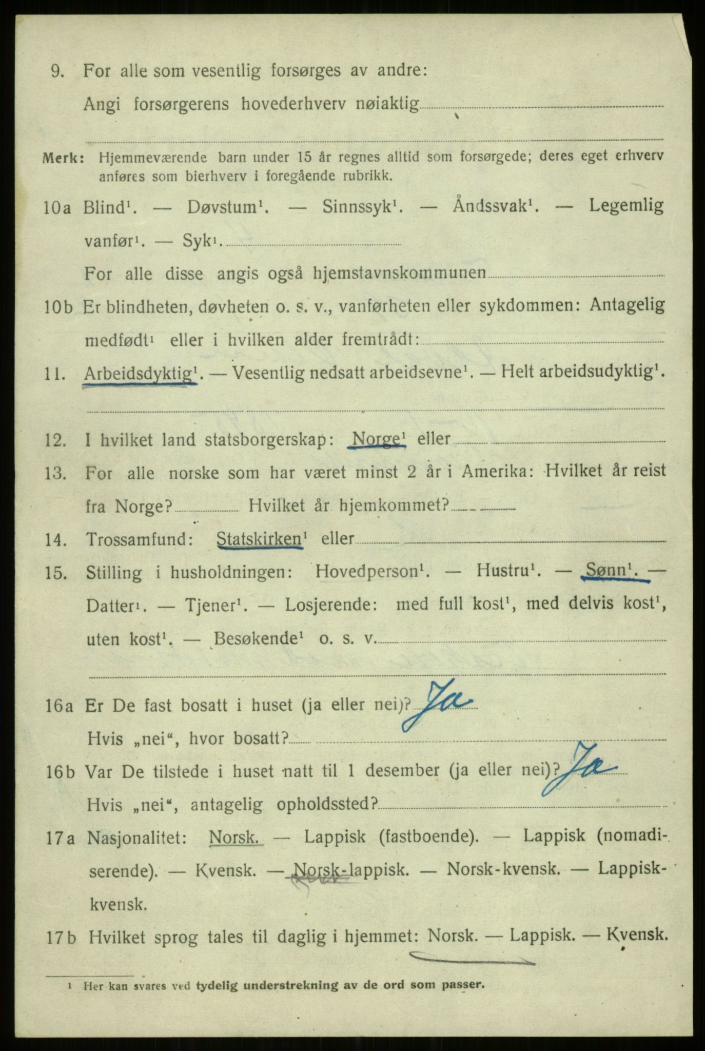 SATØ, 1920 census for Trondenes, 1920, p. 3654