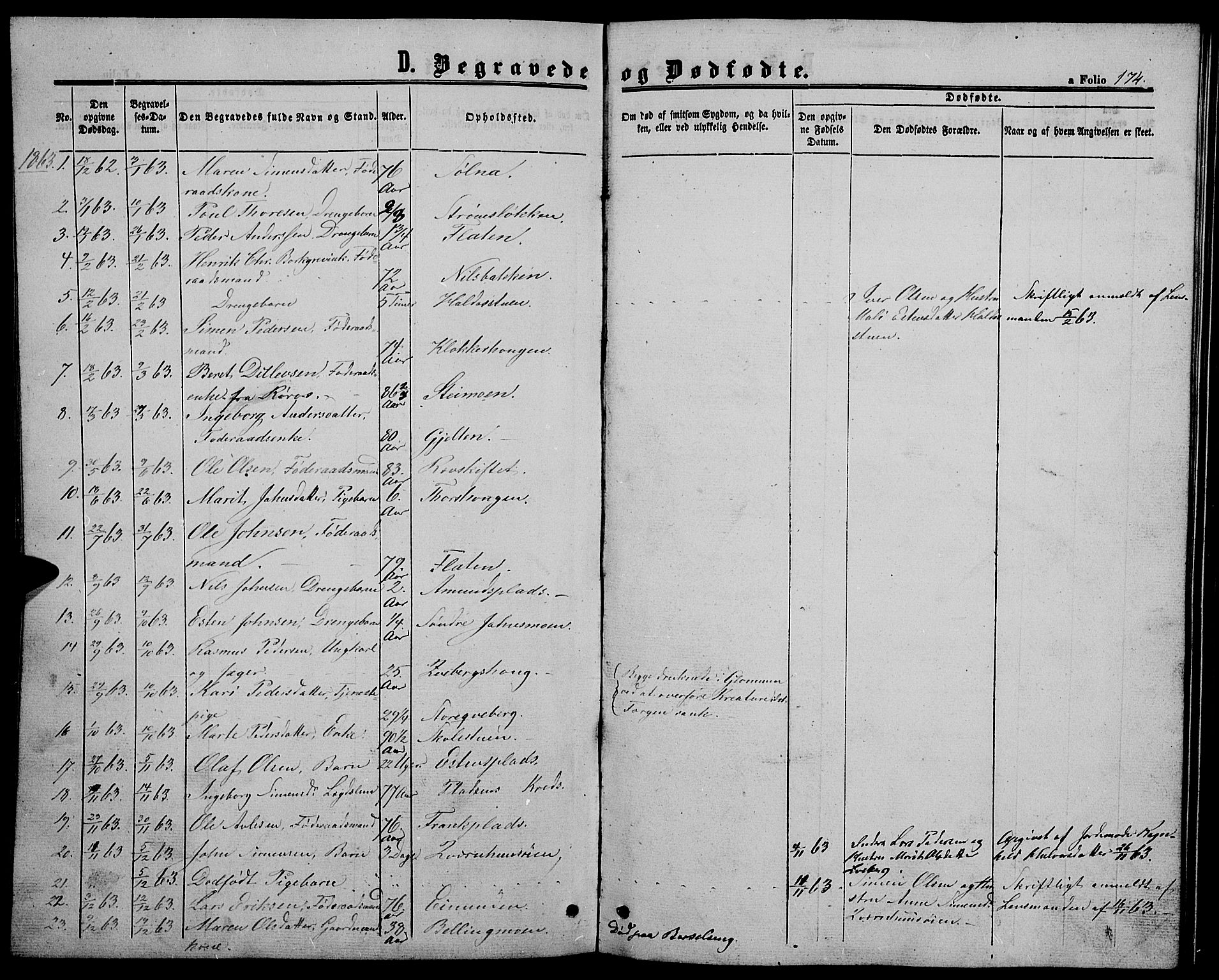 Alvdal prestekontor, SAH/PREST-060/H/Ha/Hab/L0002: Parish register (copy) no. 2, 1863-1878, p. 174