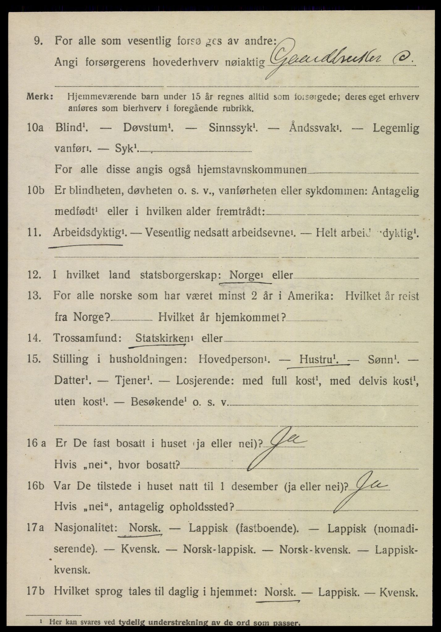 SAT, 1920 census for Skogn, 1920, p. 6984