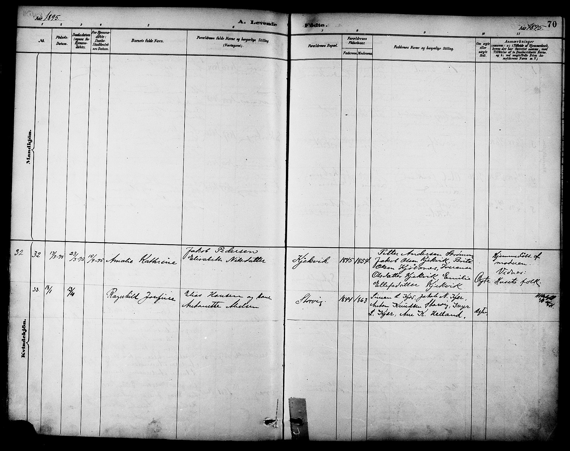 Ministerialprotokoller, klokkerbøker og fødselsregistre - Nordland, AV/SAT-A-1459/861/L0869: Parish register (official) no. 861A04, 1889-1903, p. 70