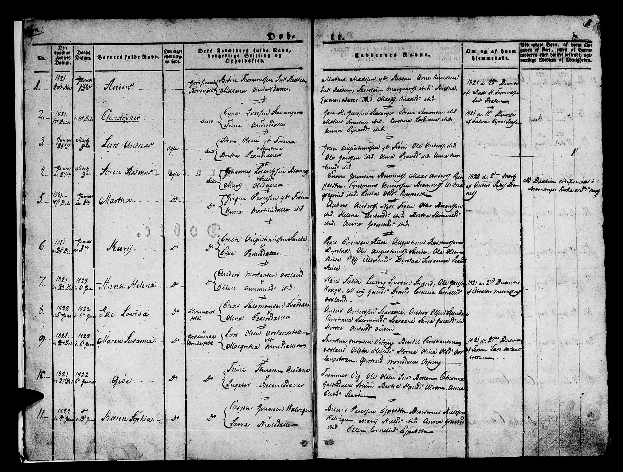 Kinn sokneprestembete, SAB/A-80801/H/Haa/Haaa/L0004/0001: Parish register (official) no. A 4I, 1822-1840, p. 1