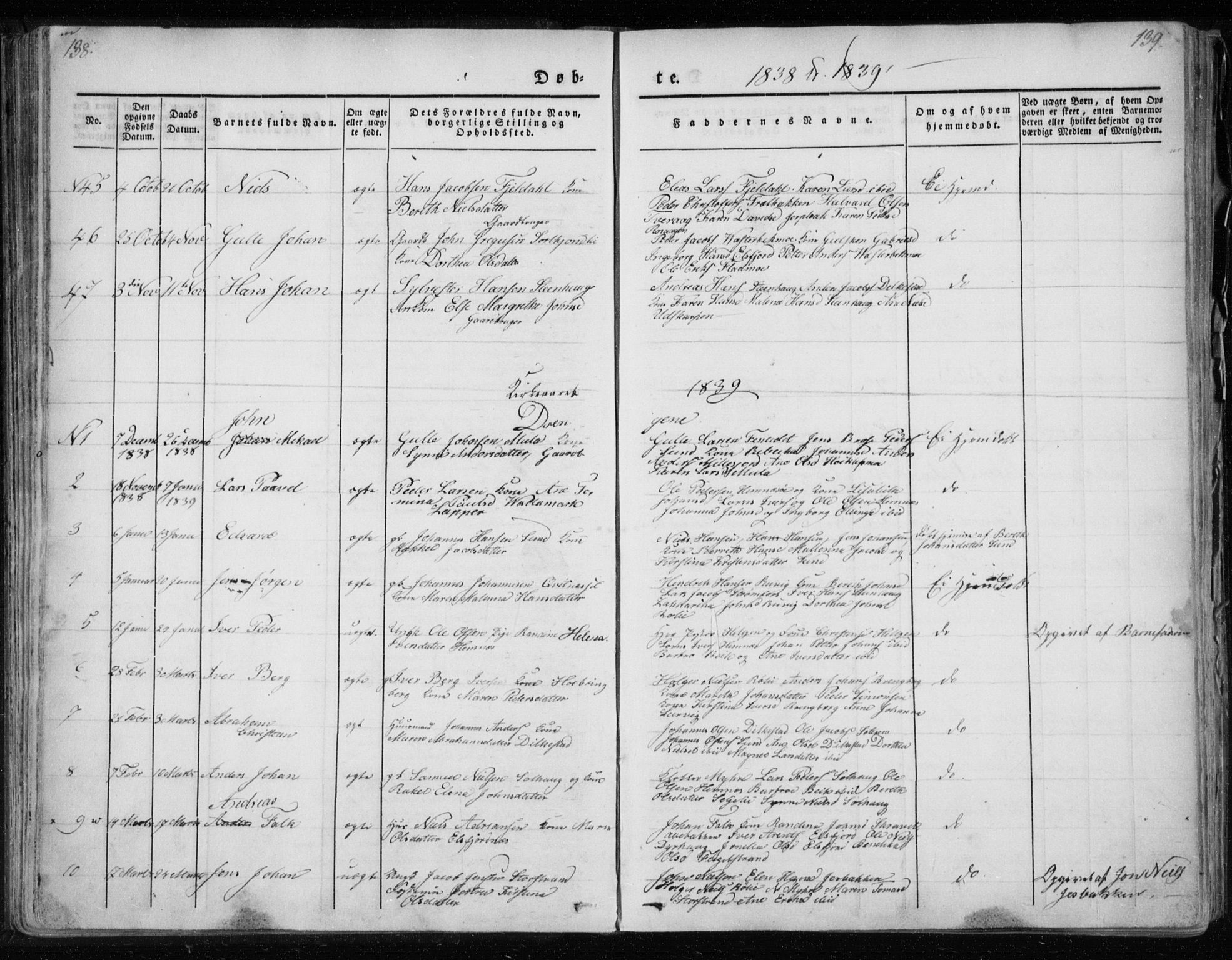 Ministerialprotokoller, klokkerbøker og fødselsregistre - Nordland, SAT/A-1459/825/L0354: Parish register (official) no. 825A08, 1826-1841, p. 138-139