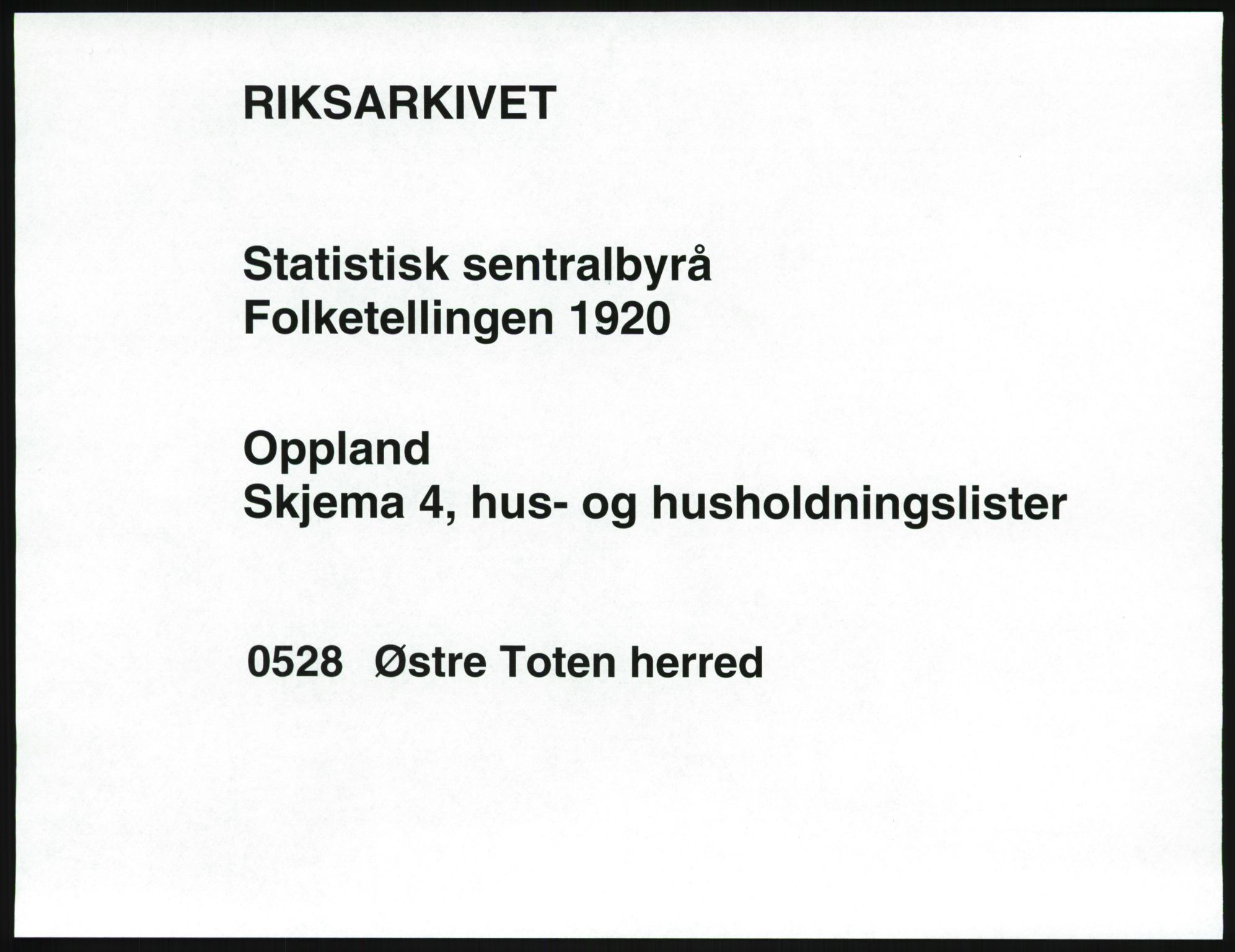 SAH, 1920 census for Østre Toten, 1920, p. 68