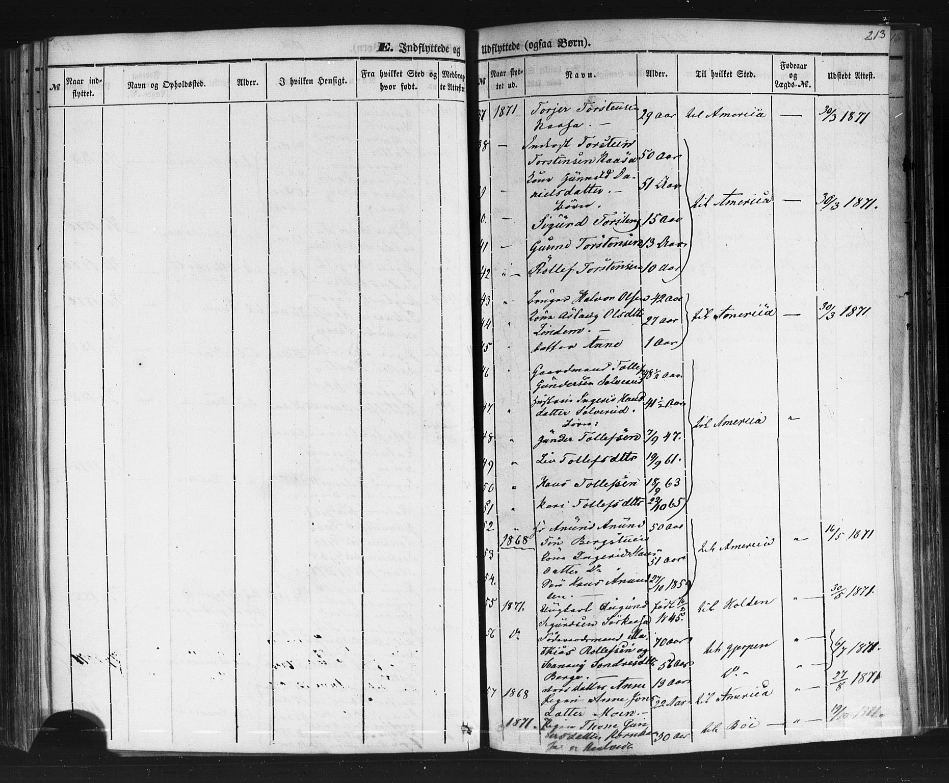 Sauherad kirkebøker, SAKO/A-298/F/Fb/L0001: Parish register (official) no. II 1, 1851-1877, p. 213