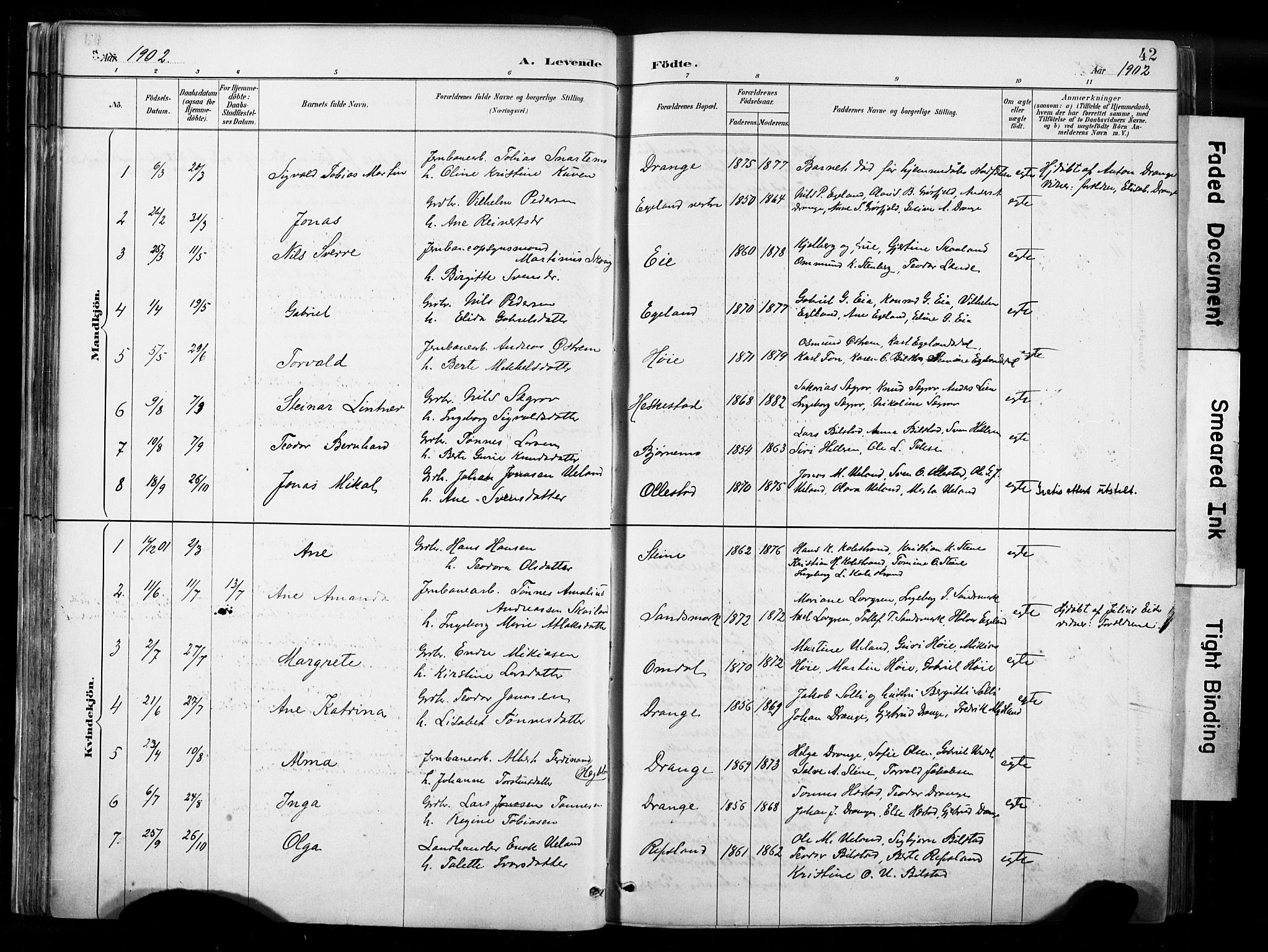 Lund sokneprestkontor, AV/SAST-A-101809/S06/L0012: Parish register (official) no. A 11, 1887-1921, p. 42