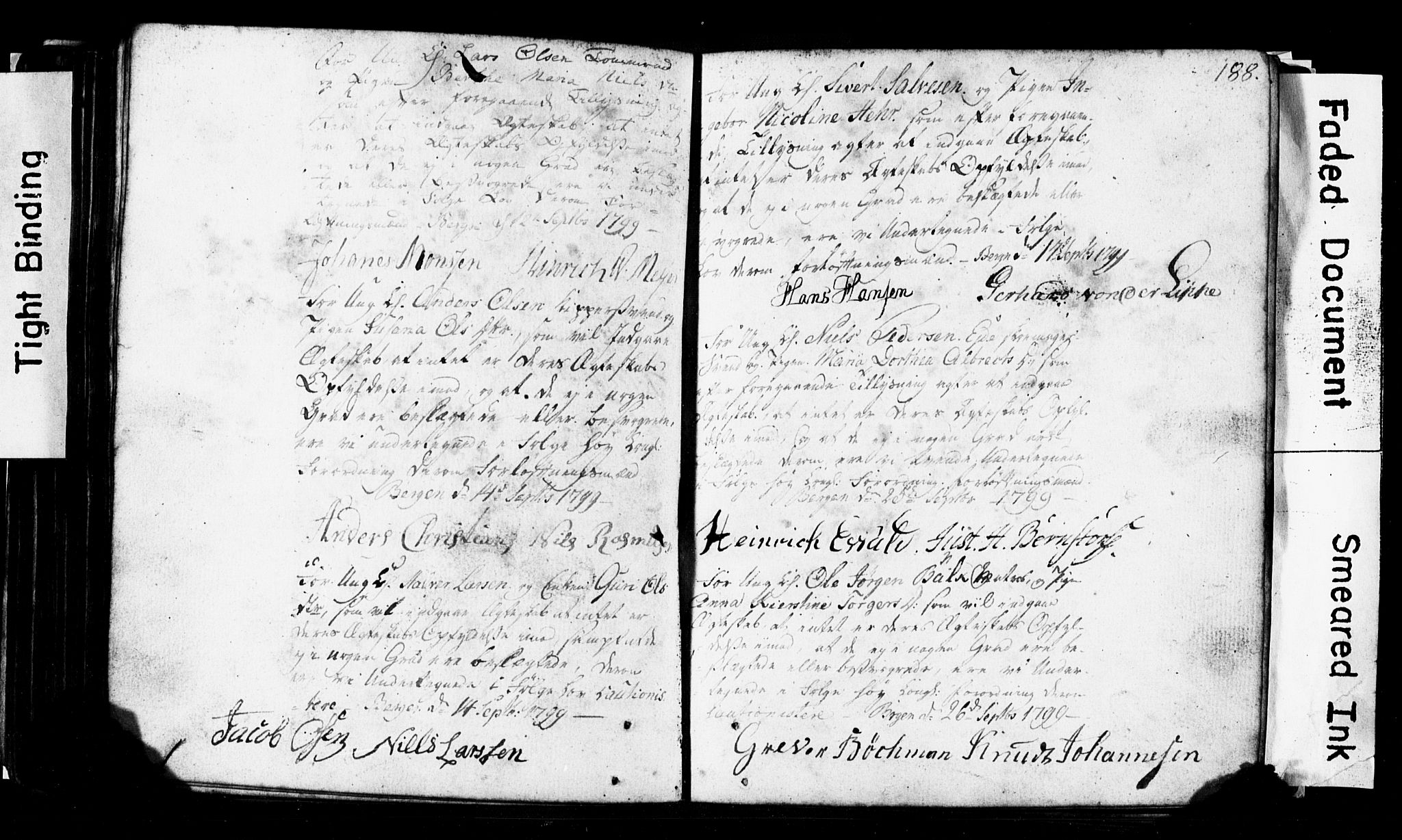 Korskirken sokneprestembete, AV/SAB-A-76101: Best man's statements no. II.5.1, 1776-1816, p. 188