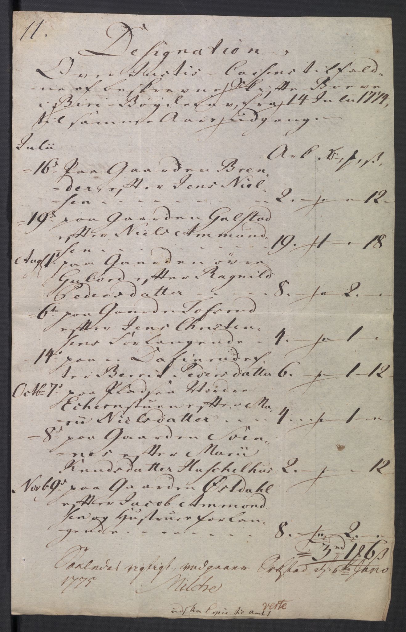 Rentekammeret inntil 1814, Reviderte regnskaper, Mindre regnskaper, AV/RA-EA-4068/Rb/L0014: Opplands amt, 1771-1779, p. 6