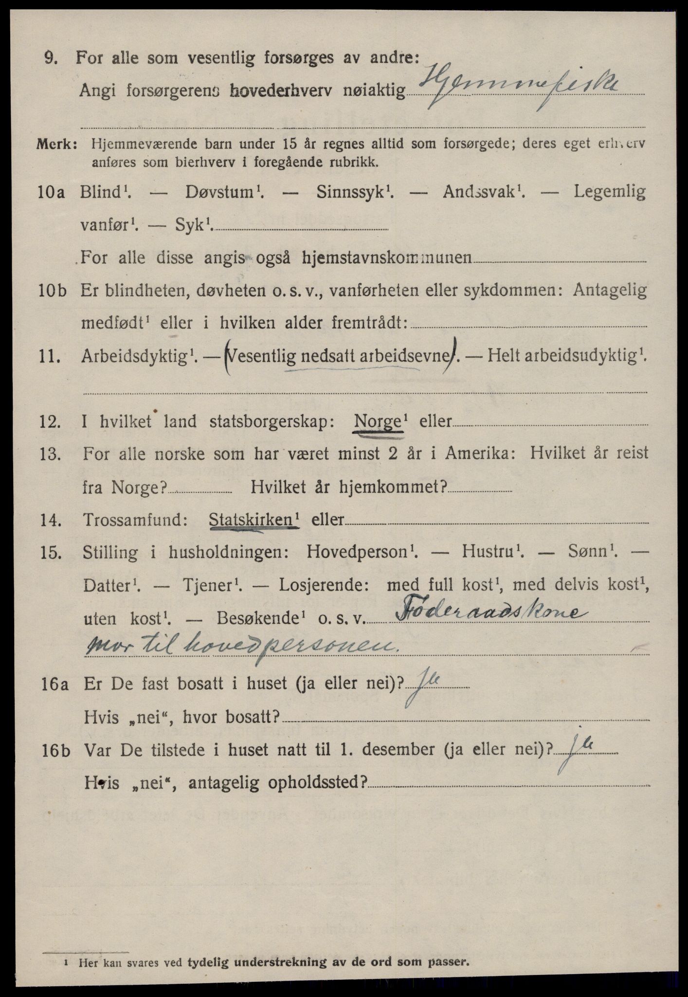 SAT, 1920 census for Aure, 1920, p. 4545