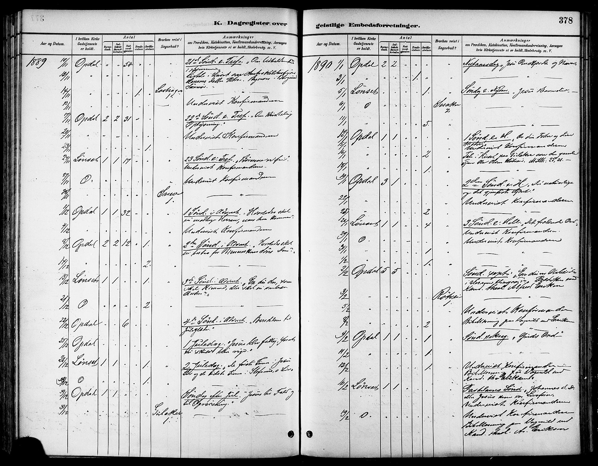 Ministerialprotokoller, klokkerbøker og fødselsregistre - Sør-Trøndelag, SAT/A-1456/678/L0901: Parish register (official) no. 678A10, 1881-1894, p. 378