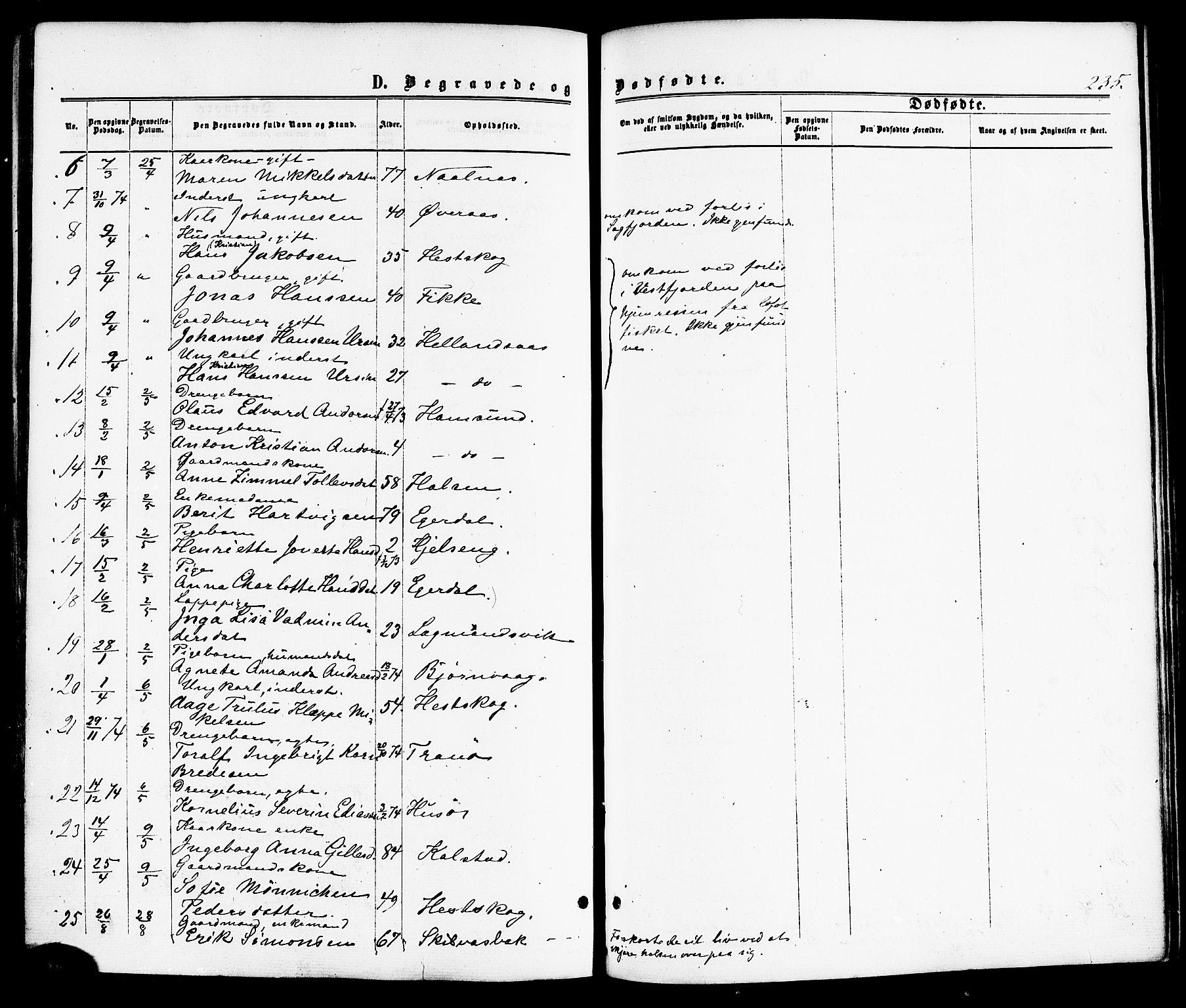 Ministerialprotokoller, klokkerbøker og fødselsregistre - Nordland, AV/SAT-A-1459/859/L0845: Parish register (official) no. 859A05, 1863-1877, p. 235