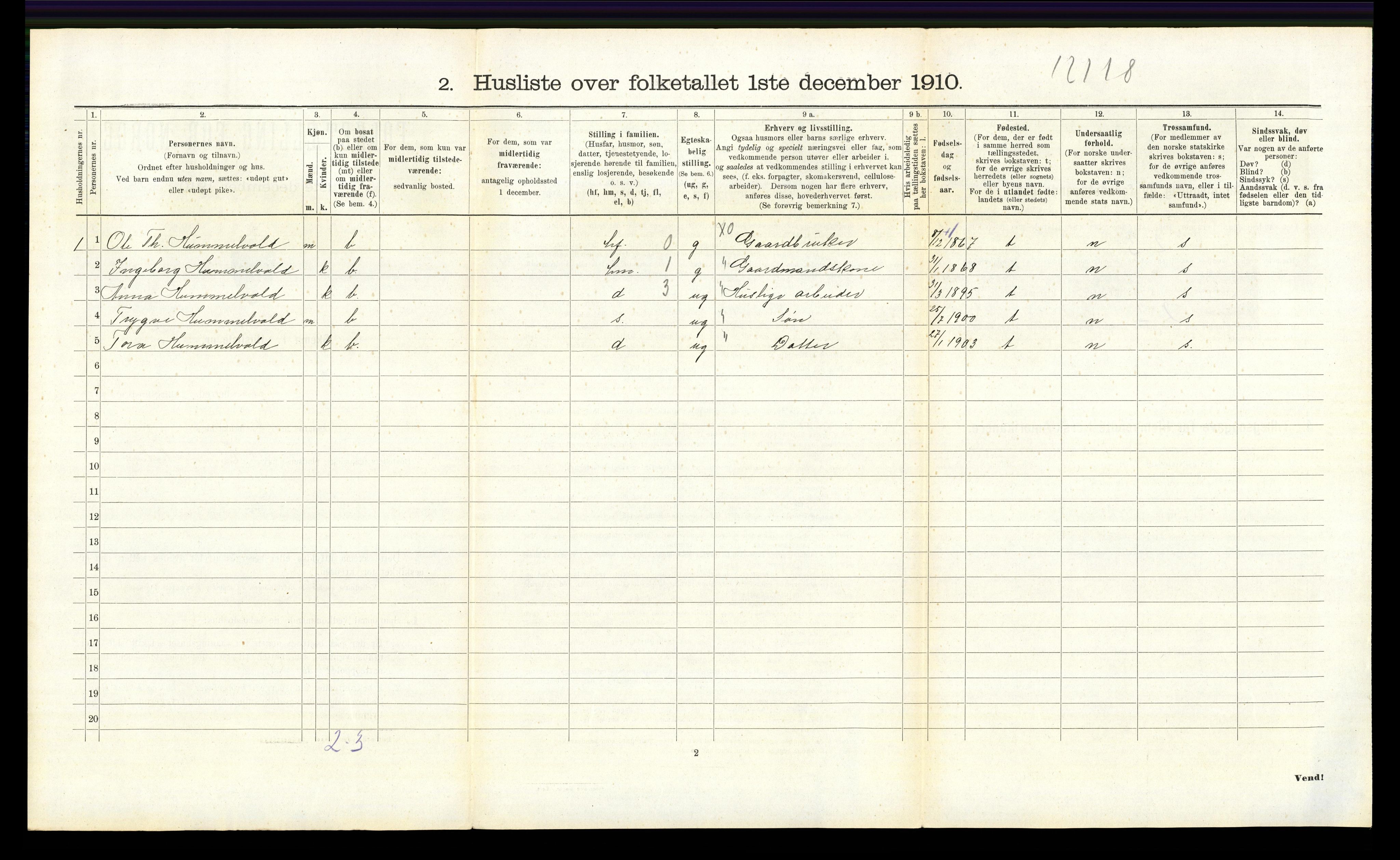 RA, 1910 census for Tolga, 1910, p. 971