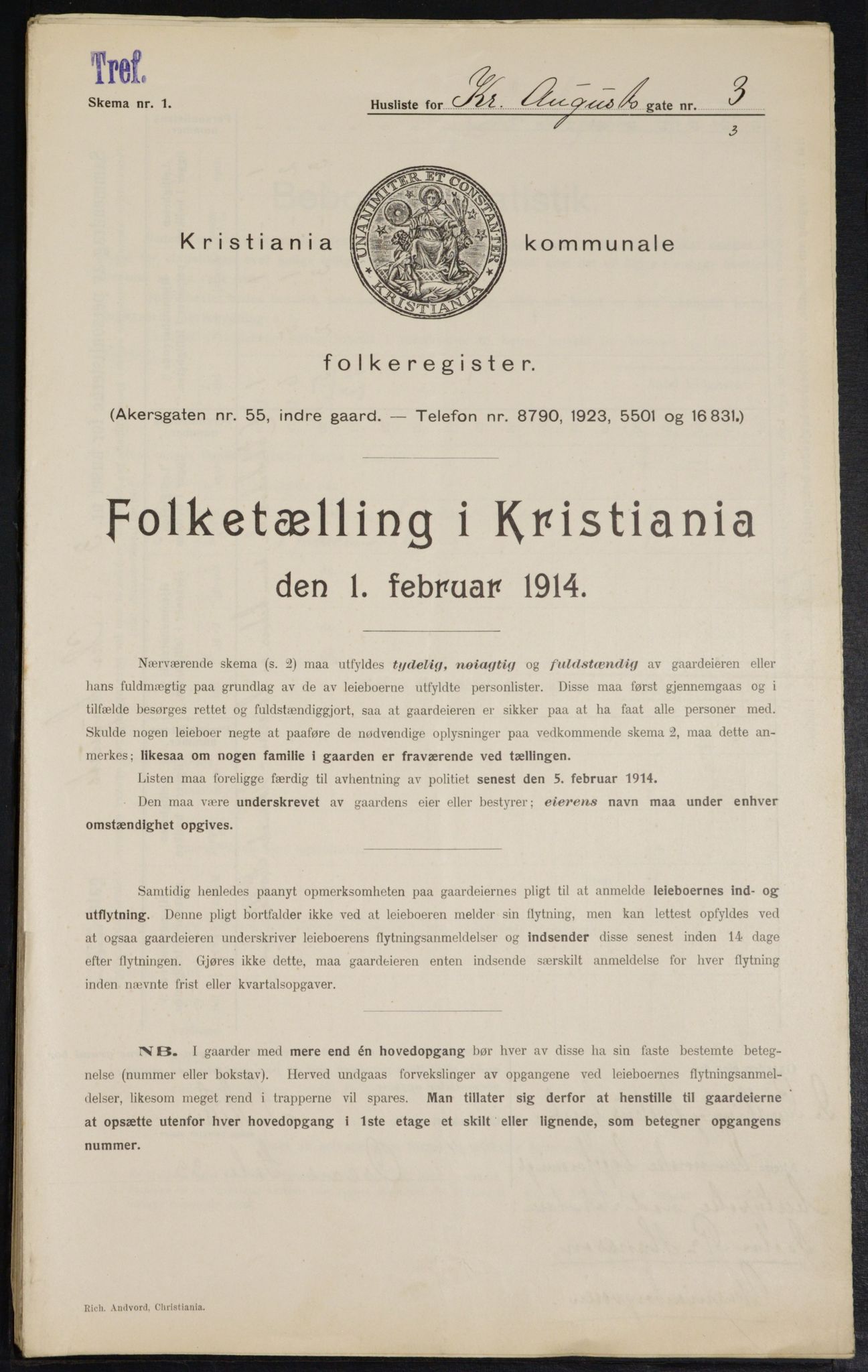 OBA, Municipal Census 1914 for Kristiania, 1914, p. 53869